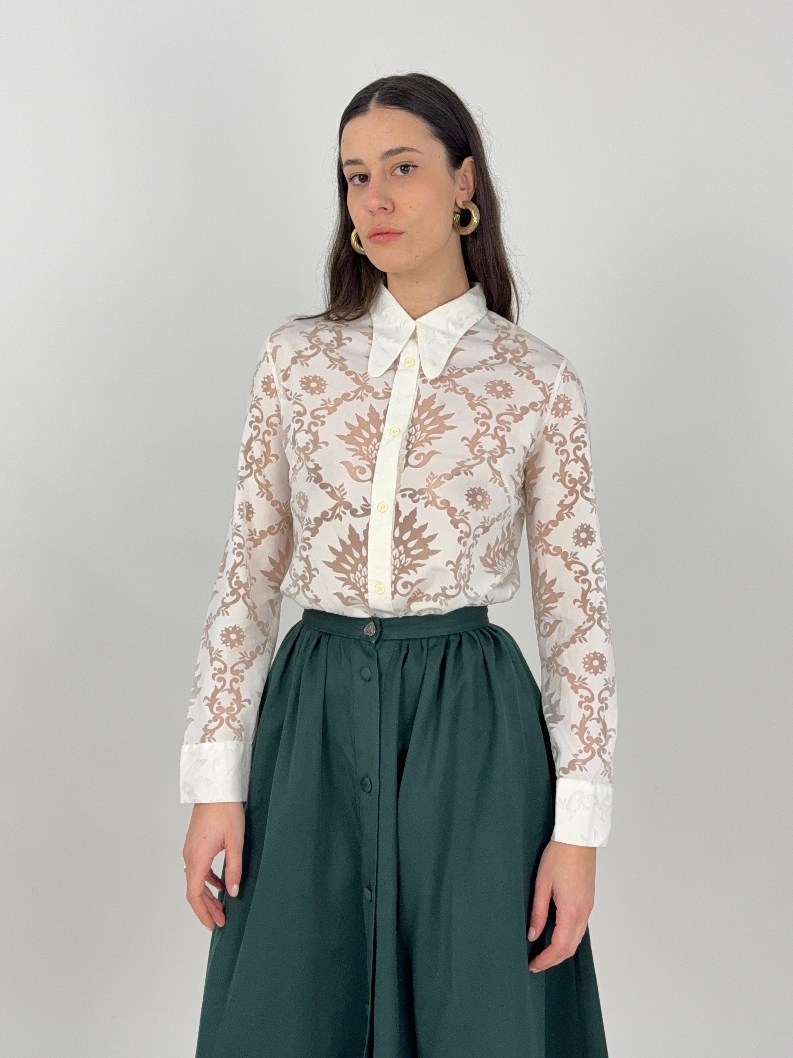 Camicia anni '70 - bianco jacquard