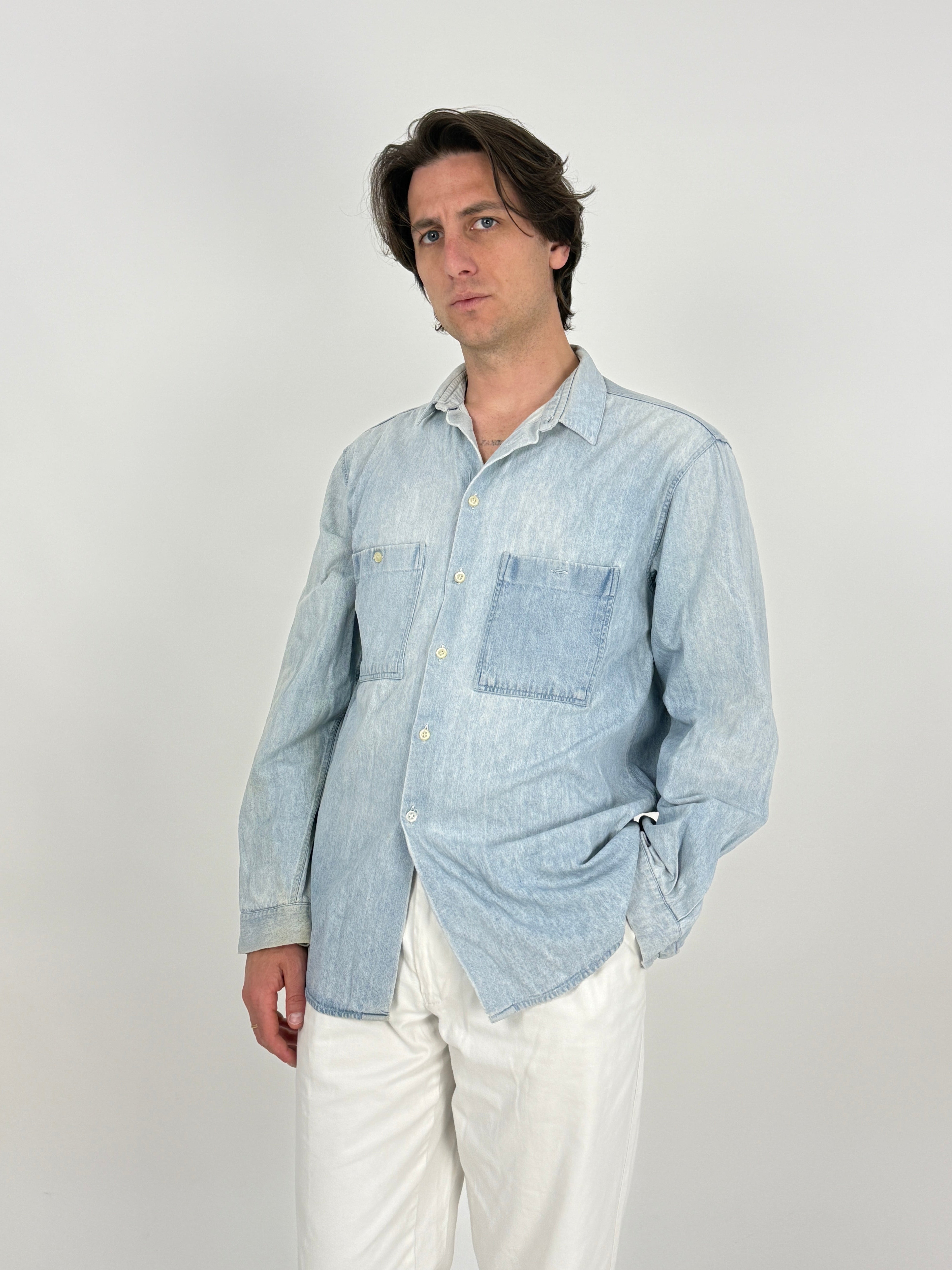 Camicia in denim blu vintage