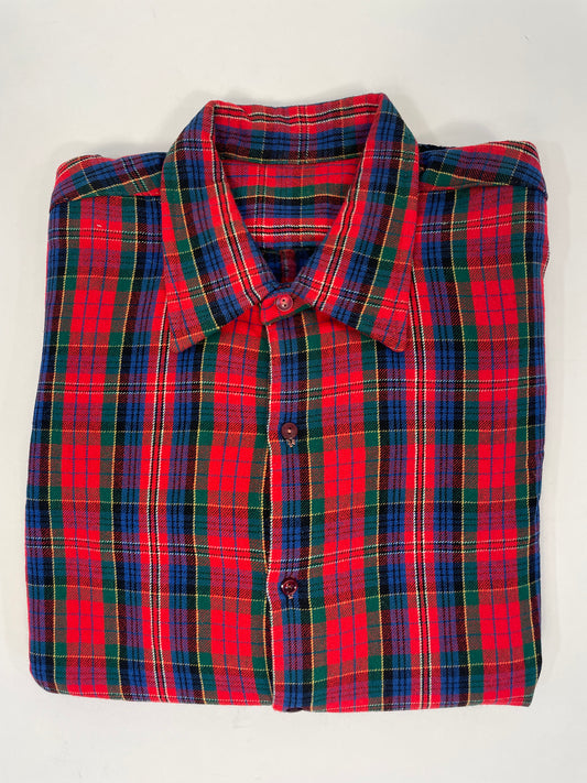 camicia-vintage-a-quadri-invernale-rossa-blu-e-verde