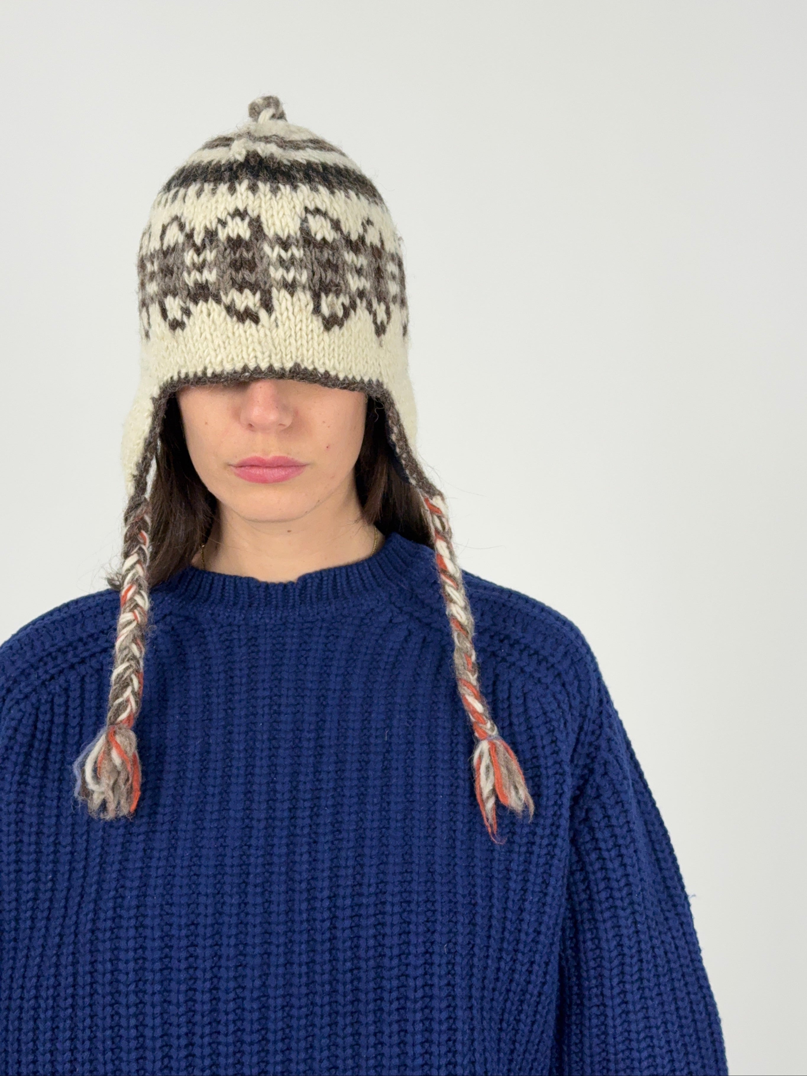 Cappello vintage copriorecchie in lana