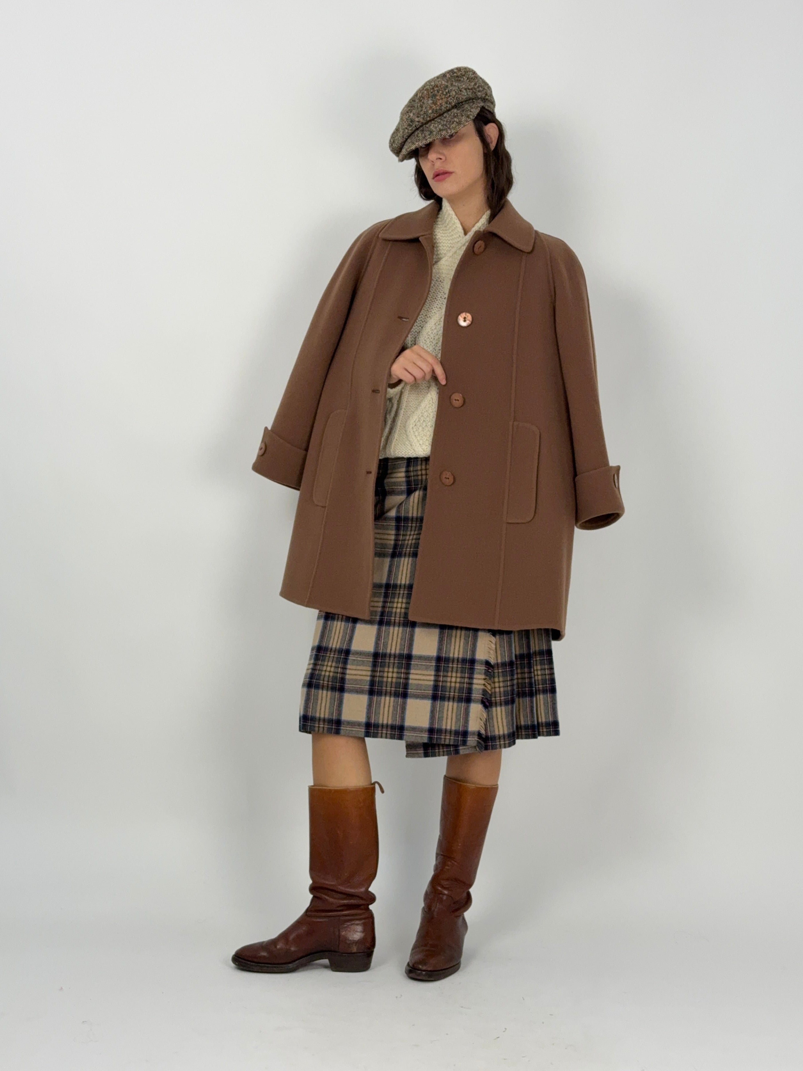 Cappotto Cammello in Lana anni '70