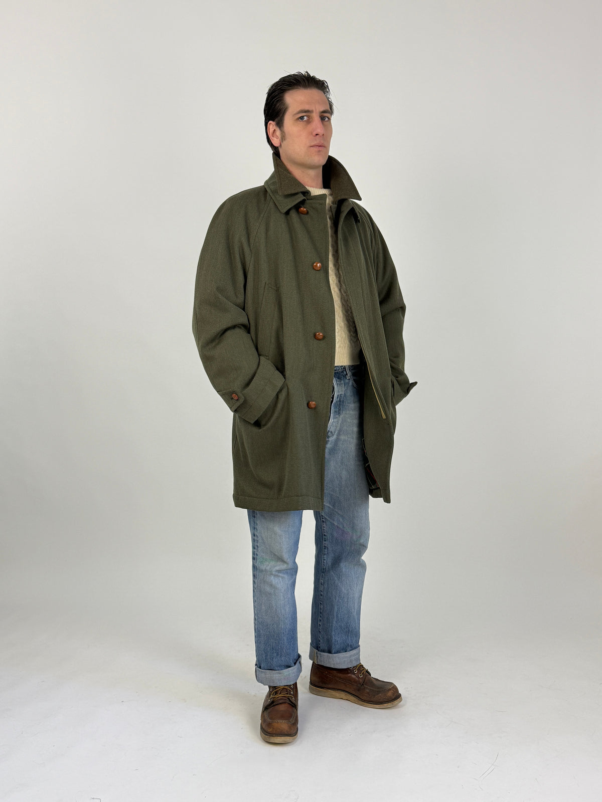 Cappotto Vintage Trussardi Sportswear Fodera Tartan - Taglia L