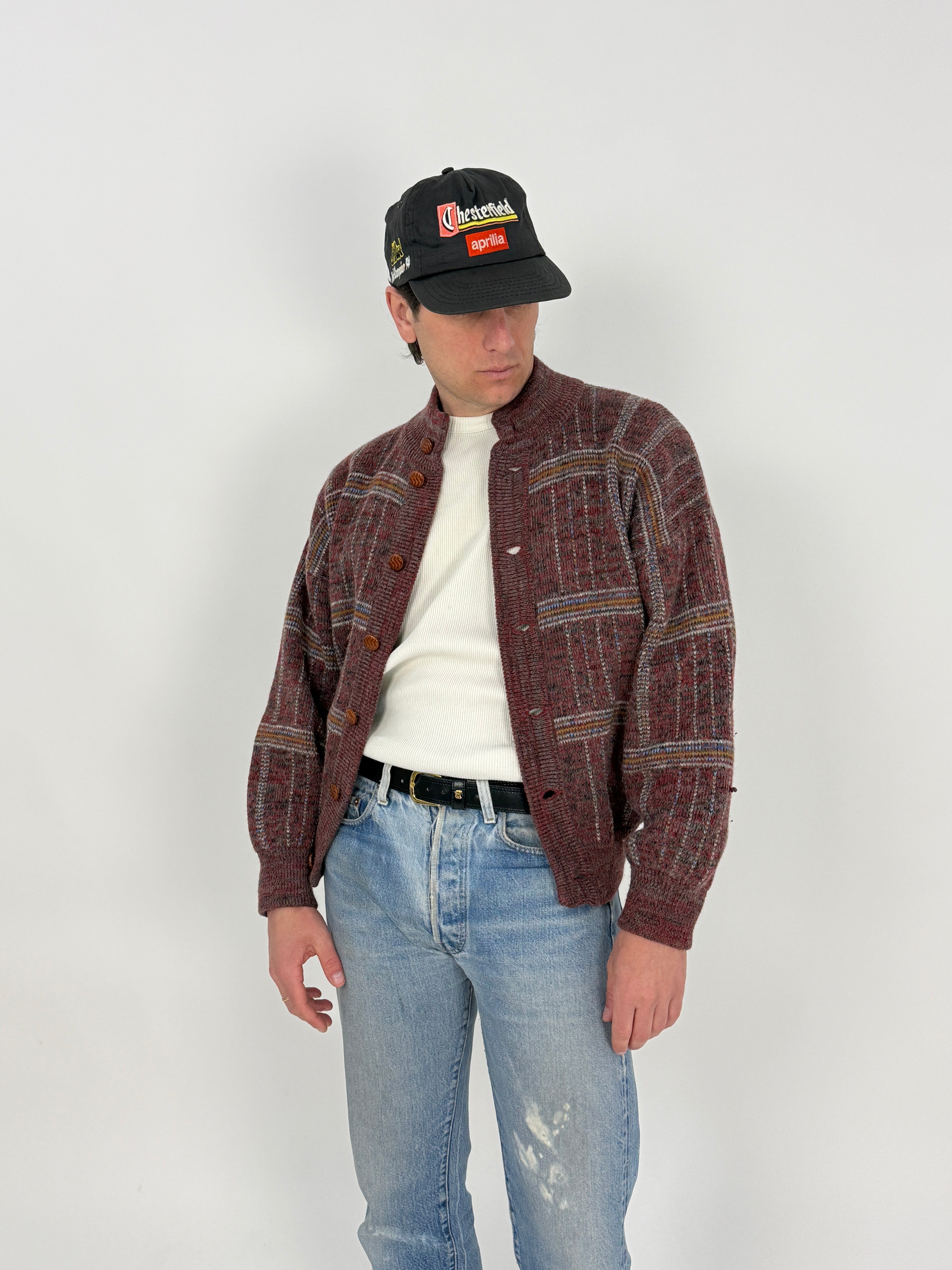 Cardigan anni '80 in misto lana