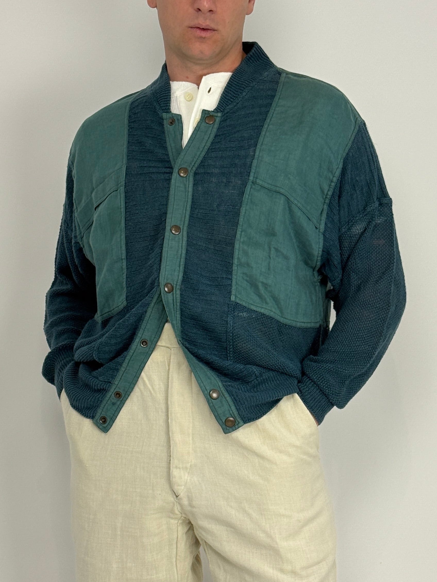 Cardigan anni '70 in lino