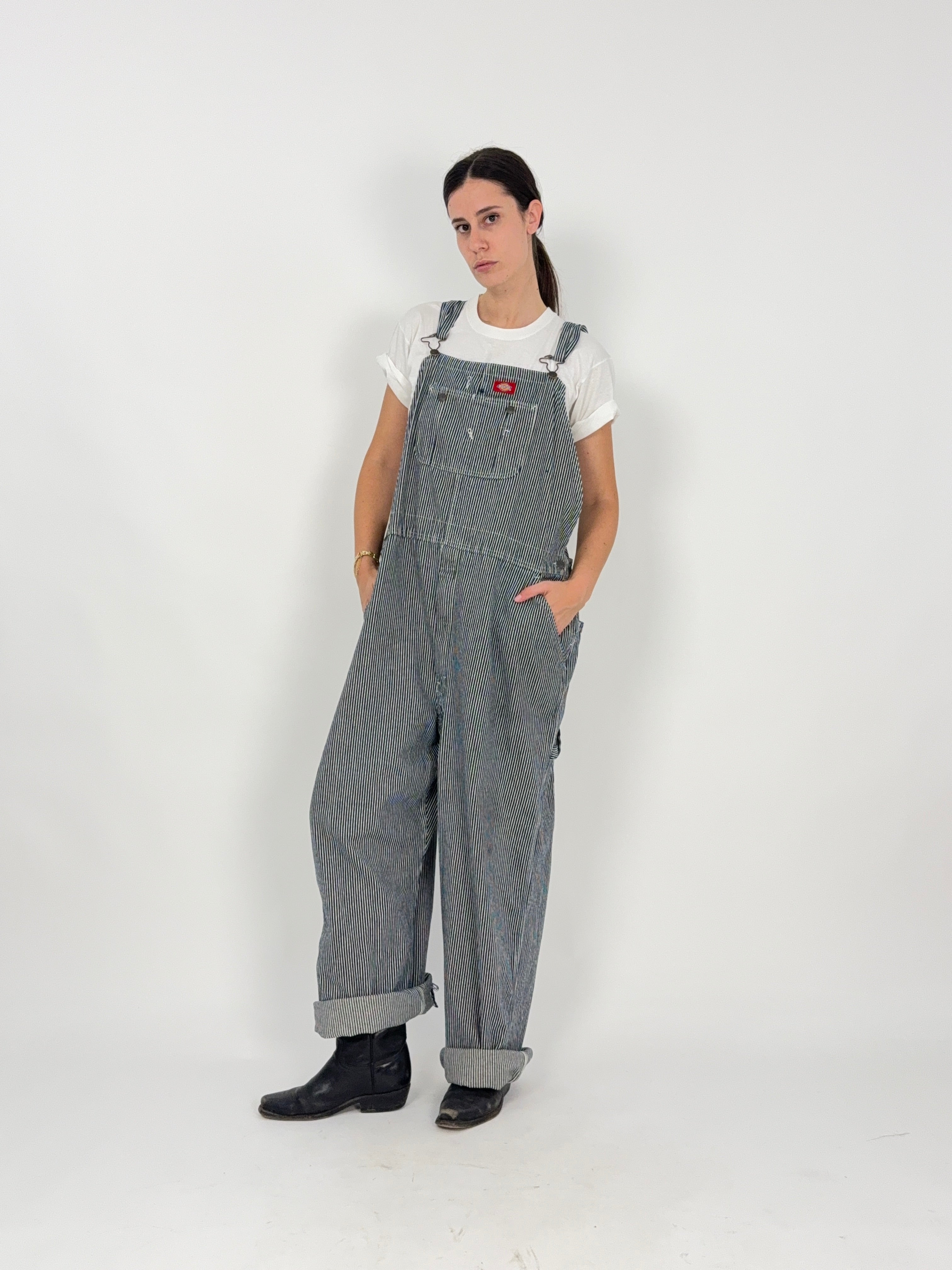 Salopette Dickies vintage Hickory Stripe - Overalls Workwear a righe