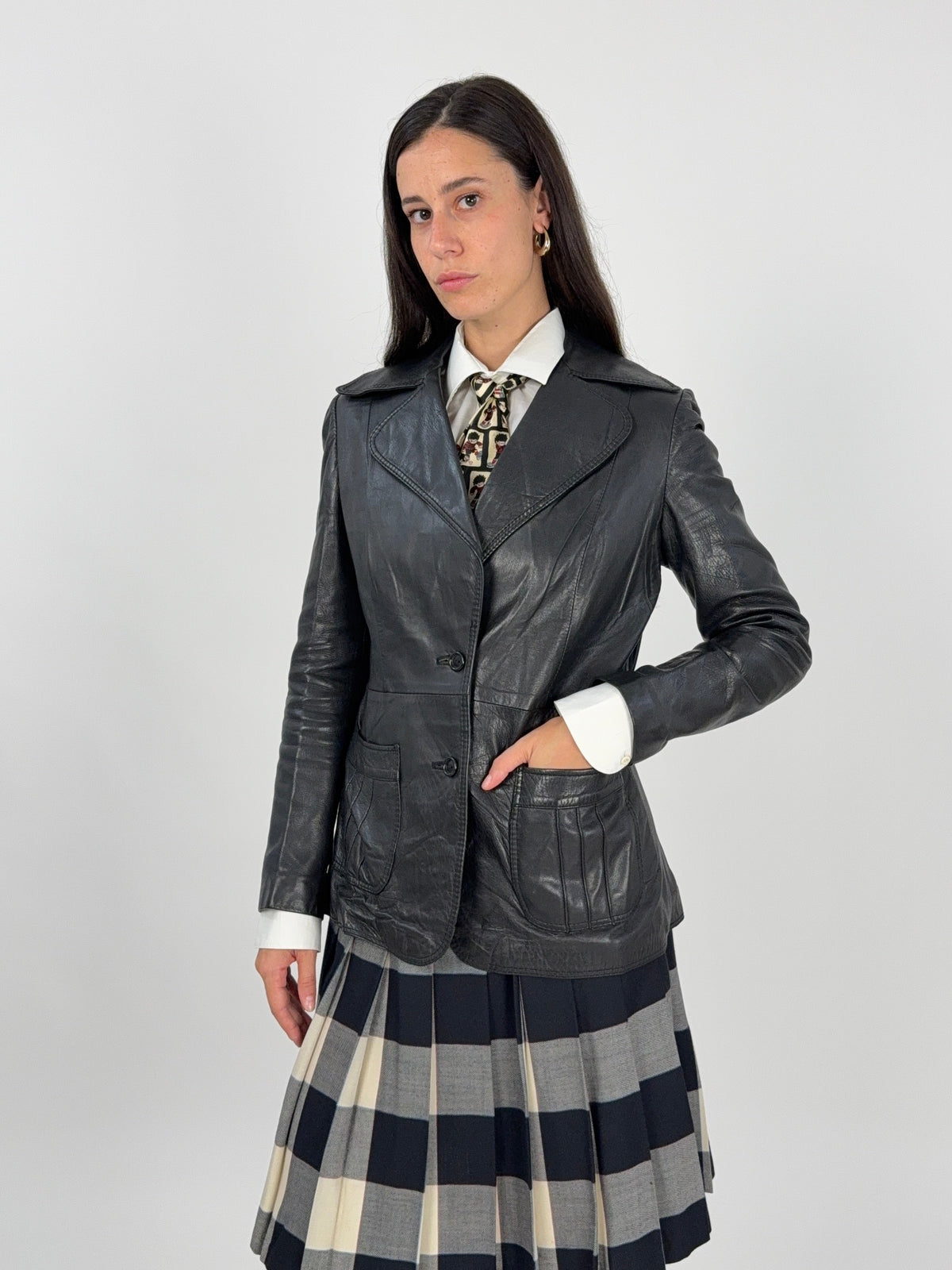 Giacca Anni '70 in Vera Pelle Morbida - Taglia M