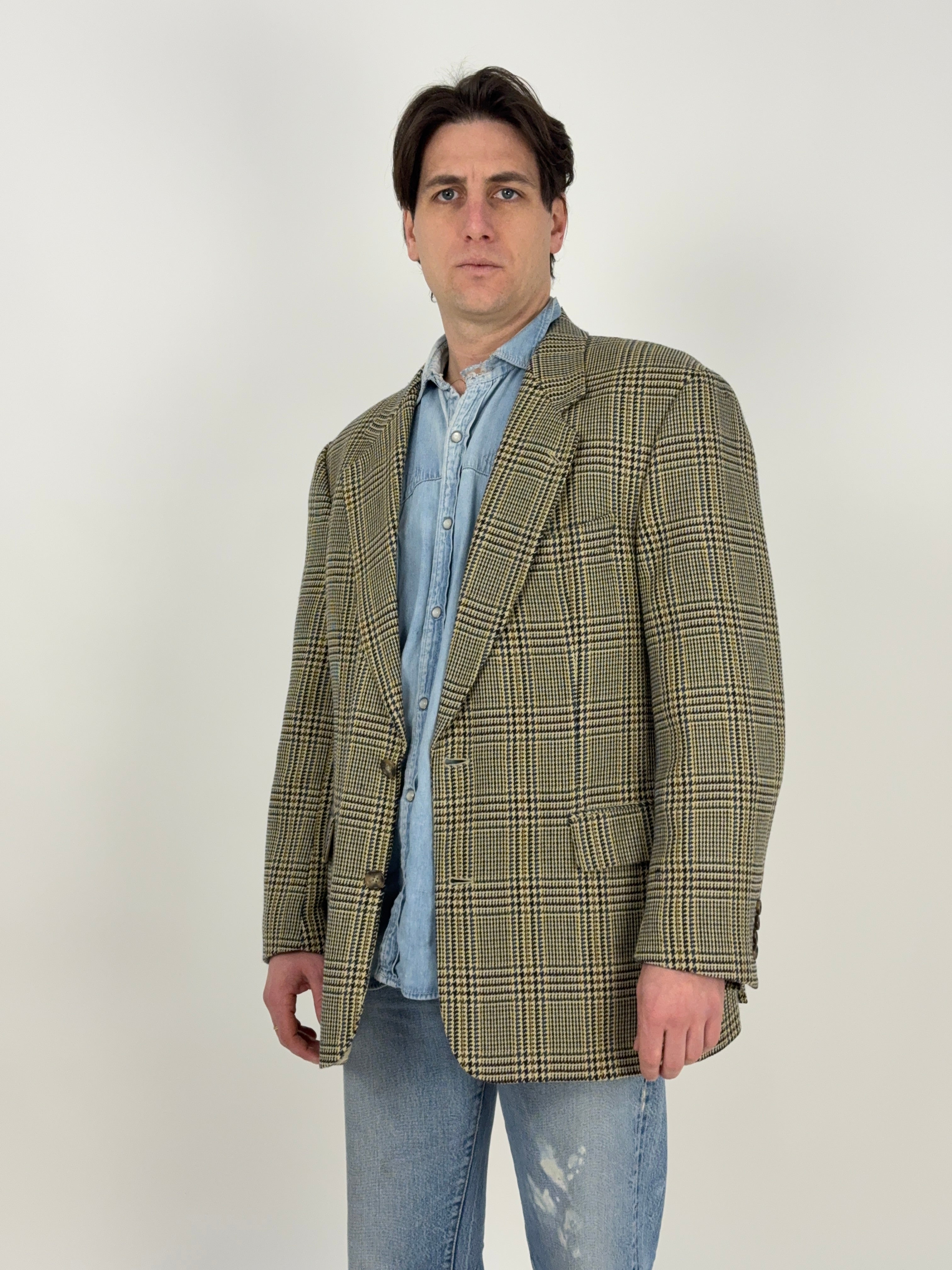 Giacca Hugo Boss Principe di Galles in Lana e Cashmere
