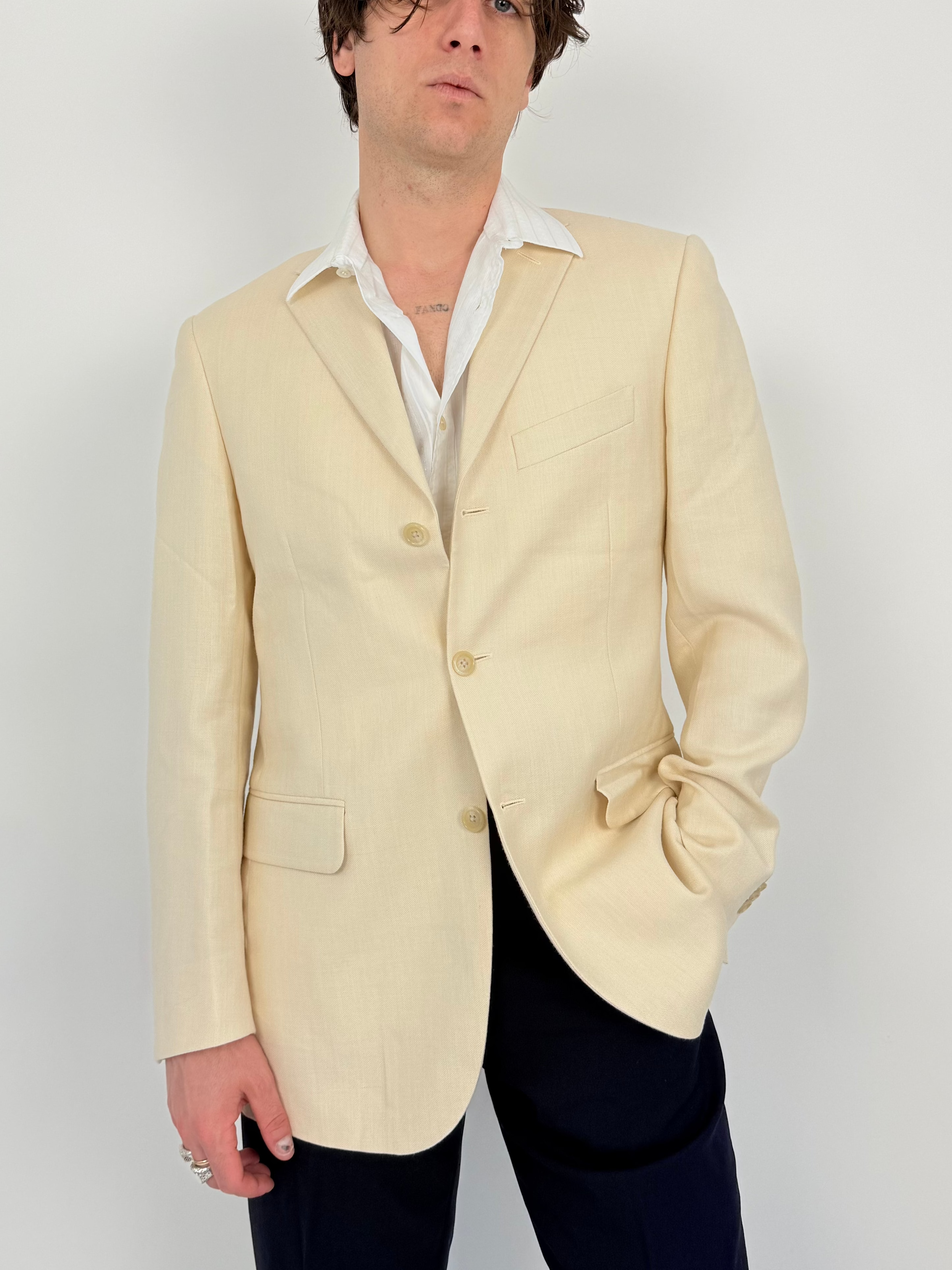 Giacca sartoriale in misto lino
