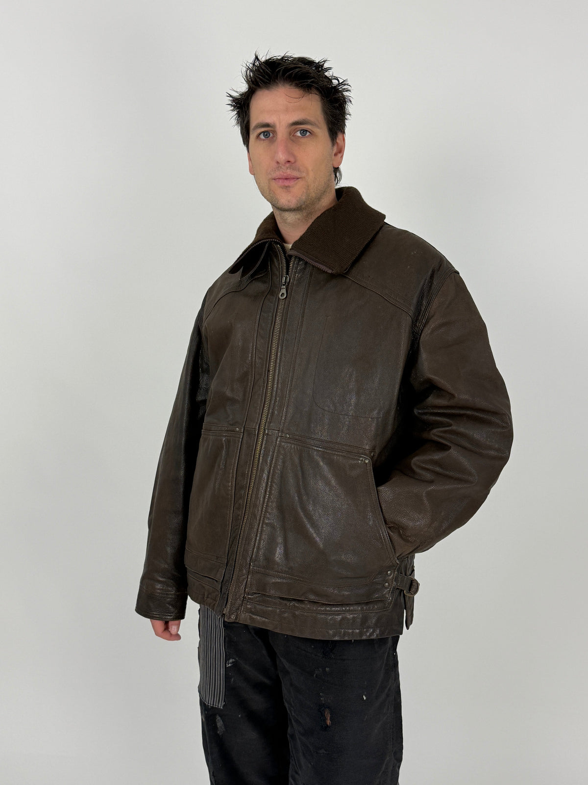 Dettaglio interno - gilet trapuntato verticale estraibile e manica maglione cable knit crema