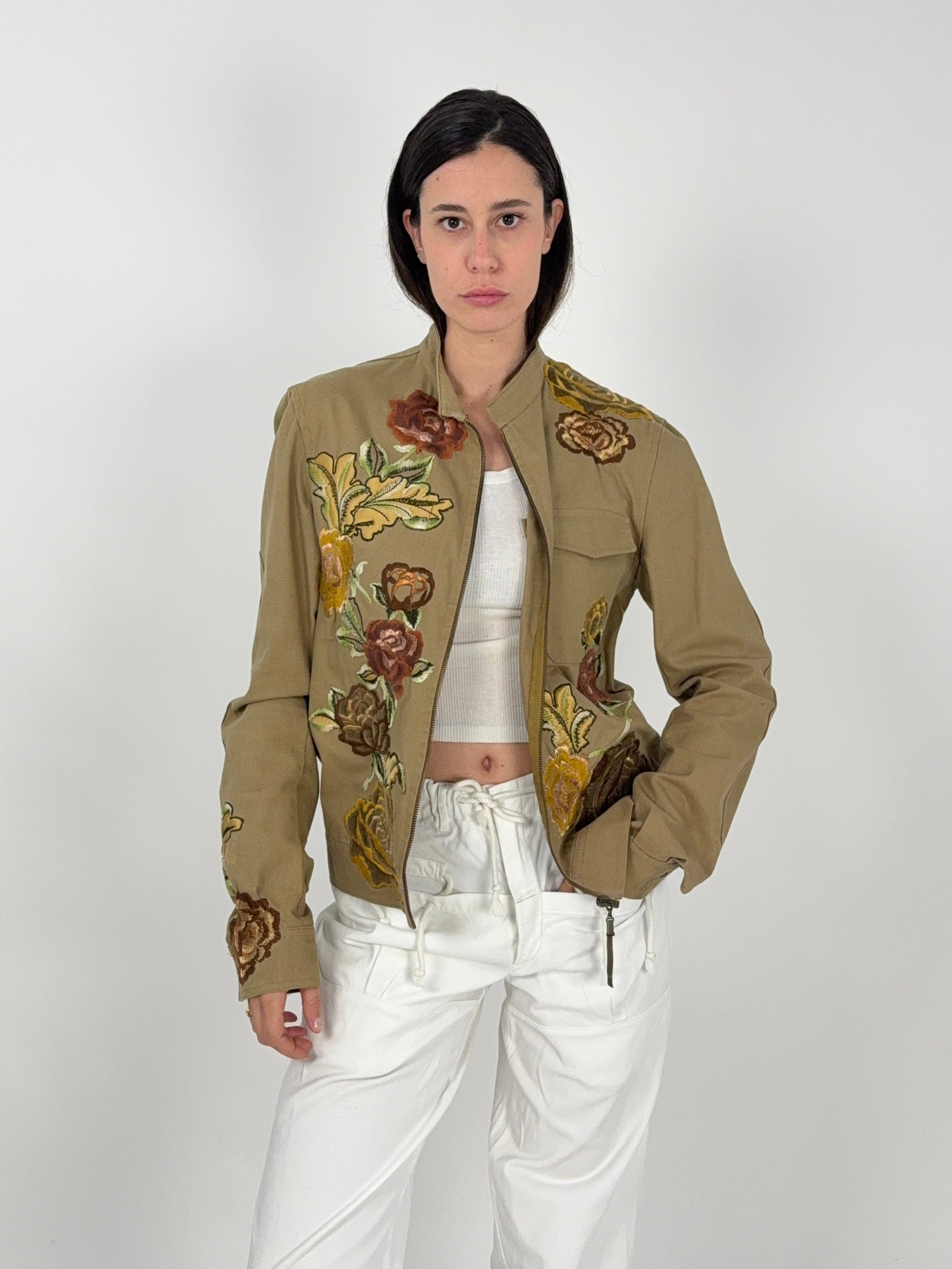 Giacca Roberto Cavalli anni 2000 - ricami floreali