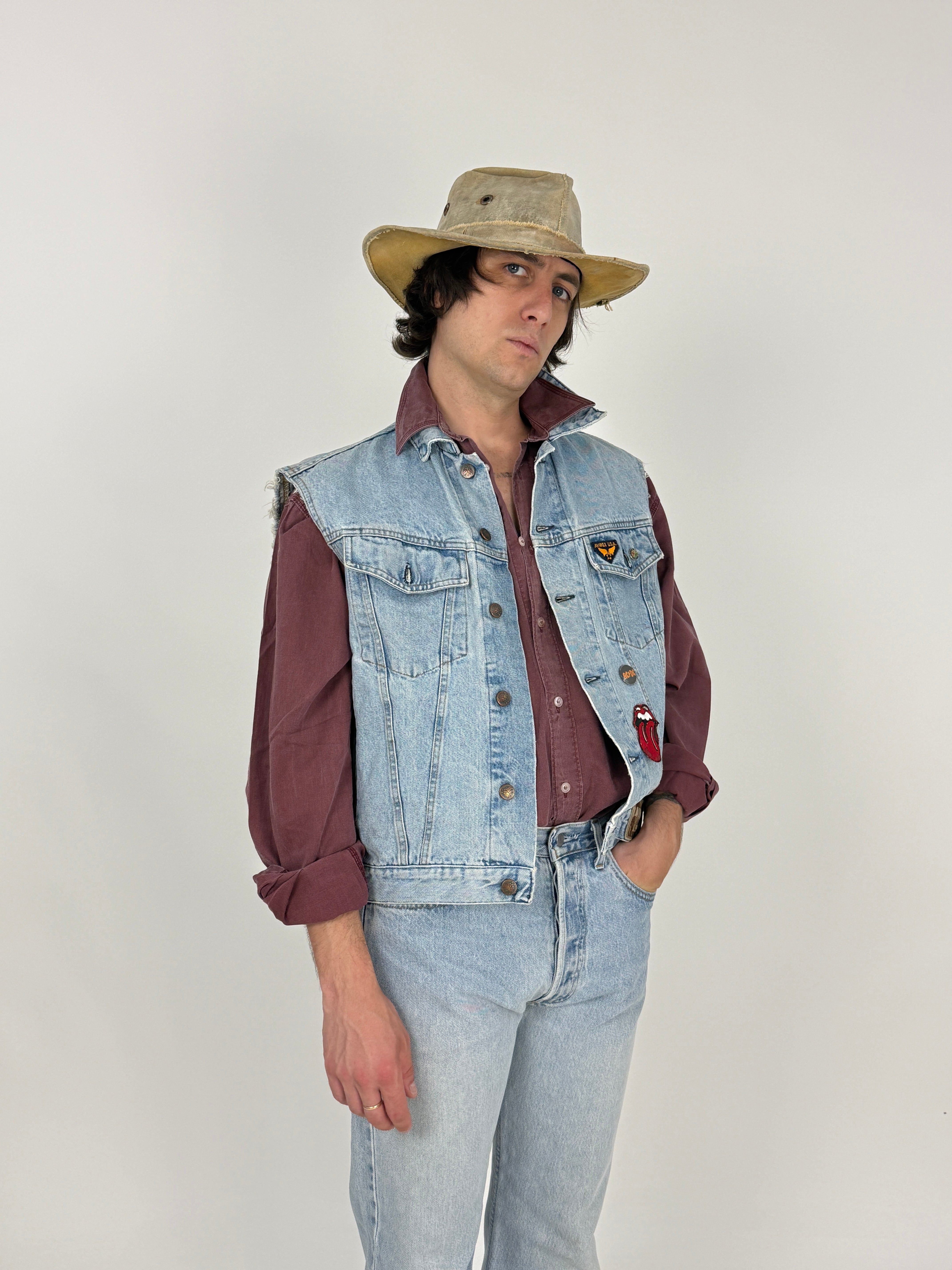 Gilet Avirex LTD in Denim Anni '80 - Taglia M