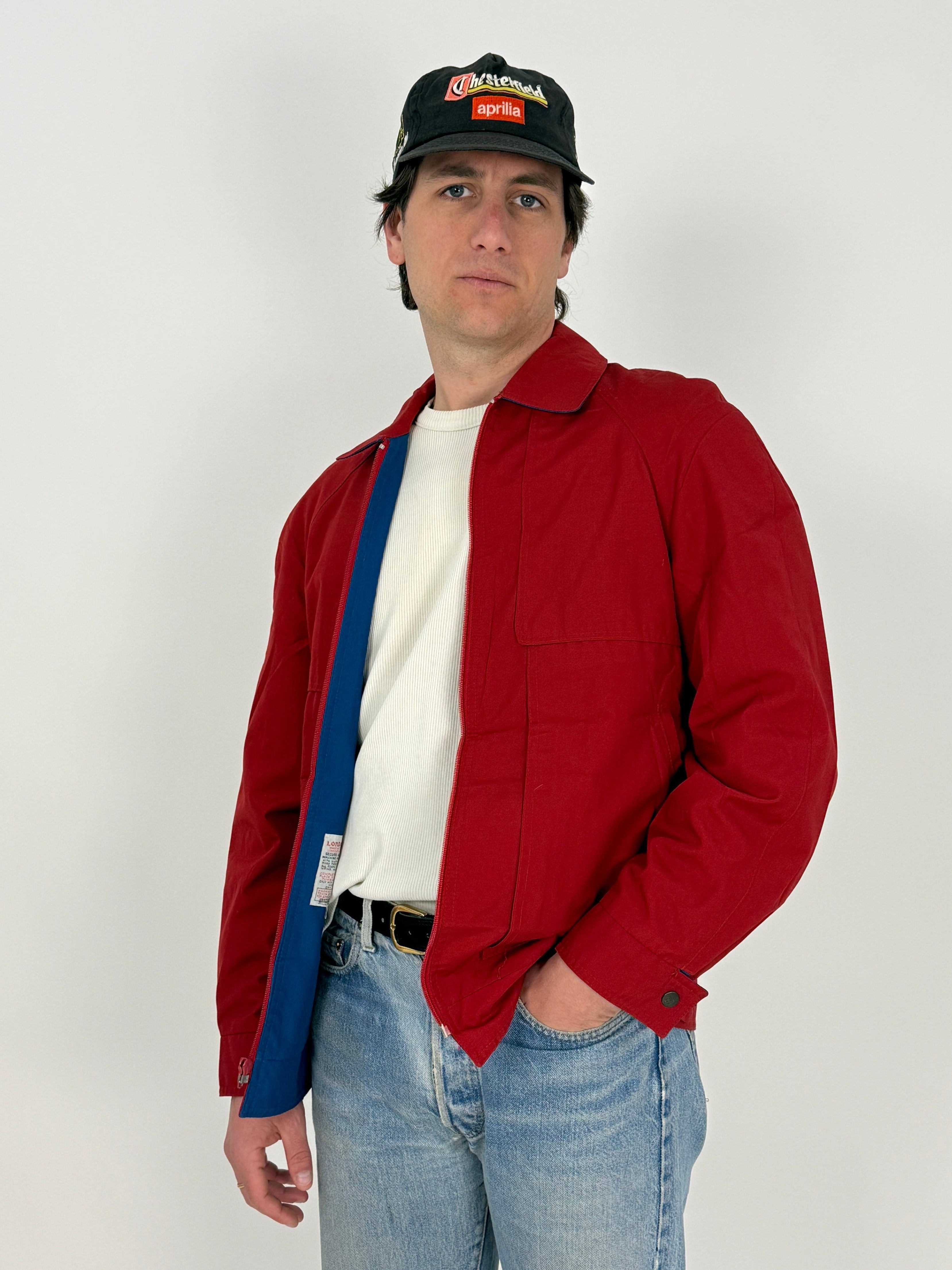 Giubbotto London Fog anni '70 in cotone rosso