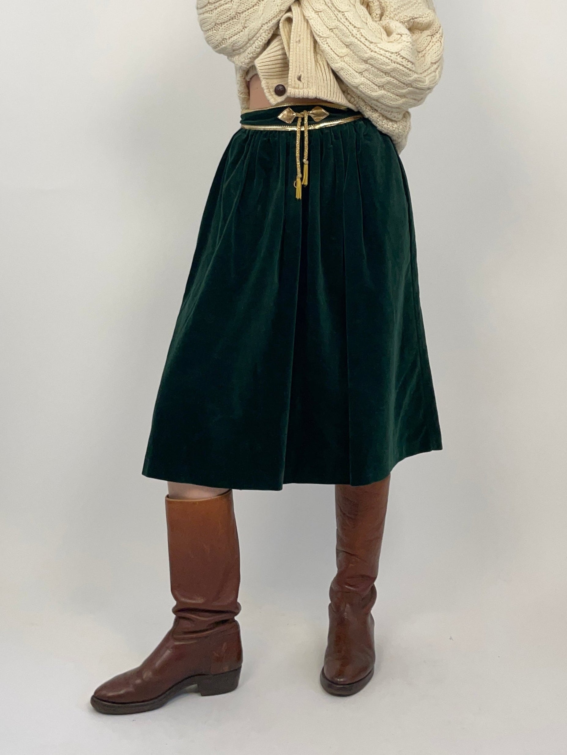 Gonna midi in velluto