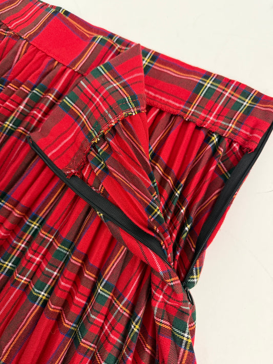 Gonna plissettata in lana tartan