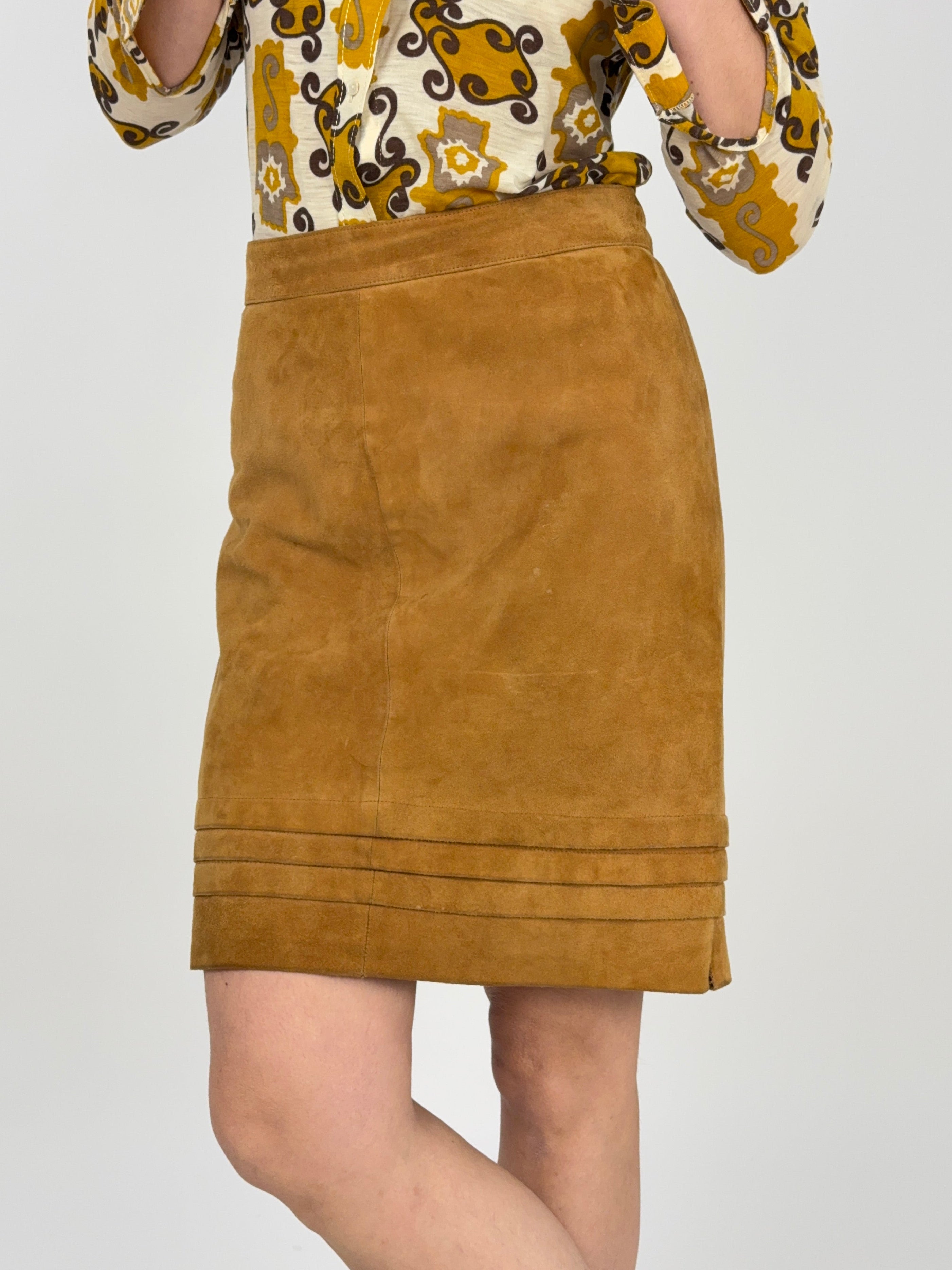 Gonna a tubino in camoscio vintage - Fangovintage