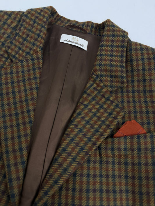 Giacca sartoriale vintage in tweed a quadri
