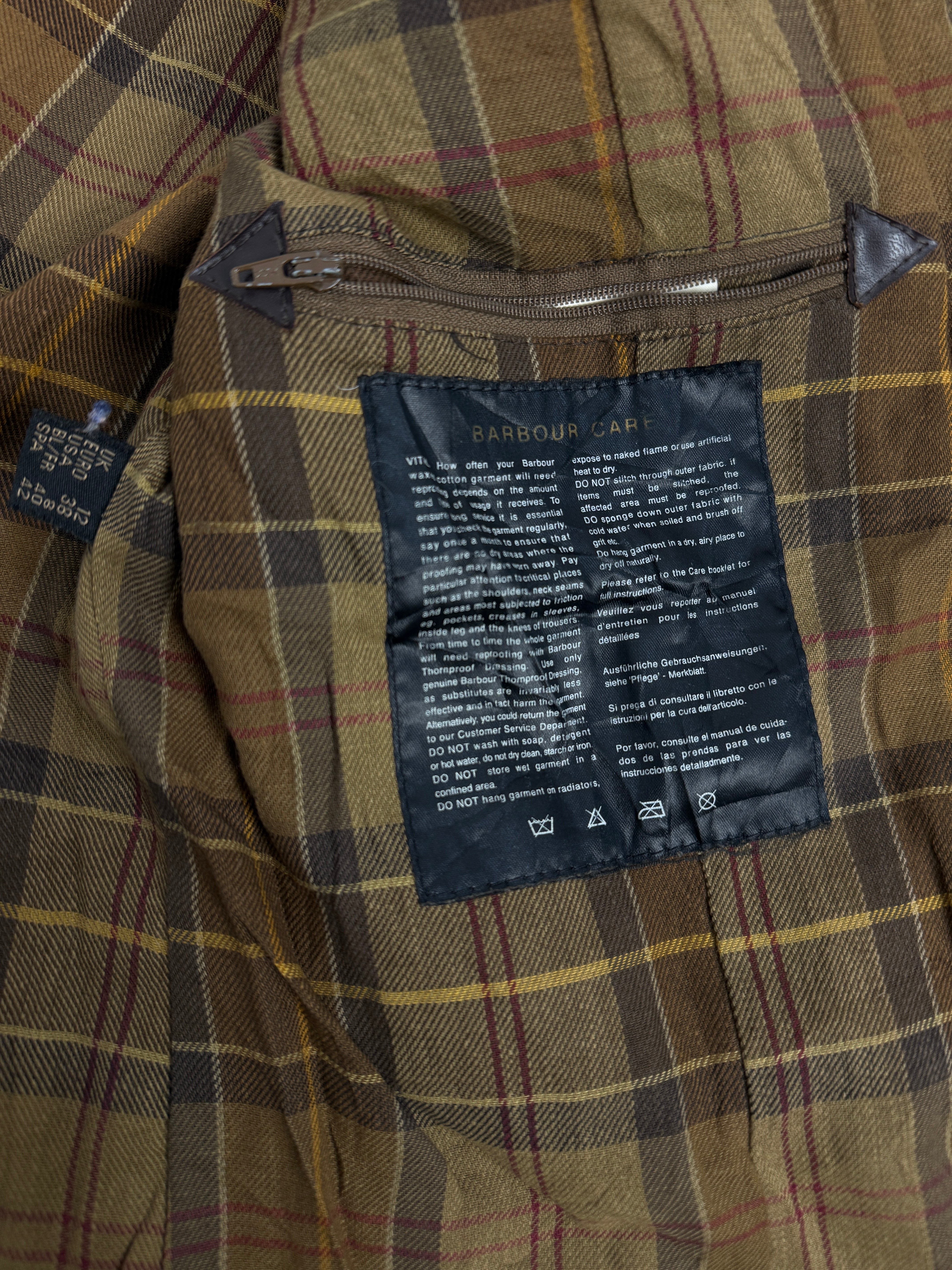 Giacca Barbour Utility Mac Vintage Cerata – Wax Jacket Donna UK12 Made in England