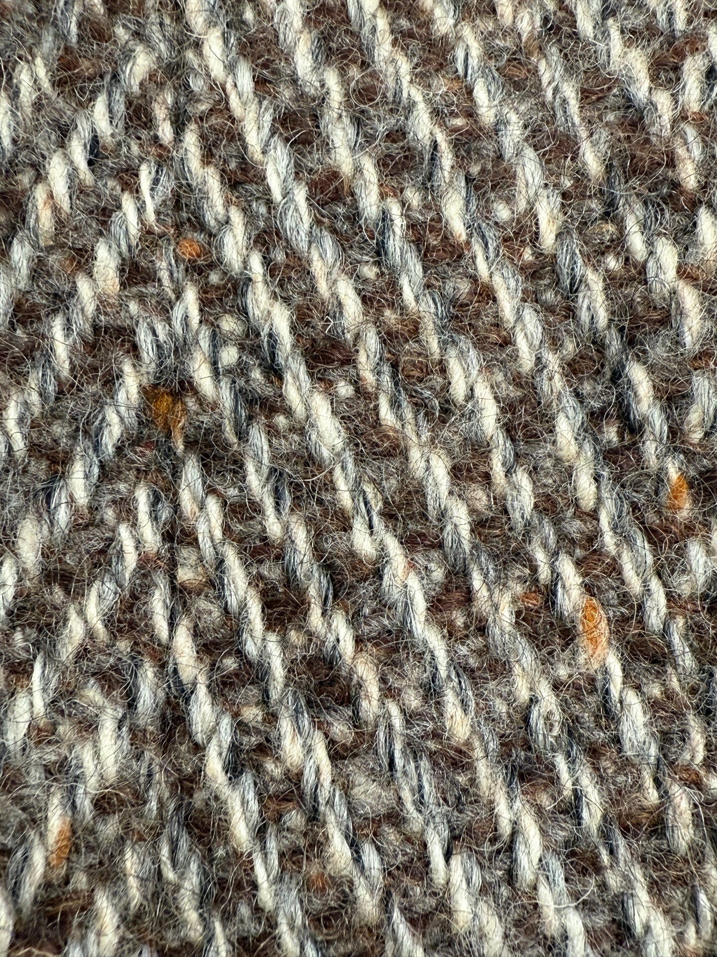 Cappotto vintage in lana spigata con inserti in pelle