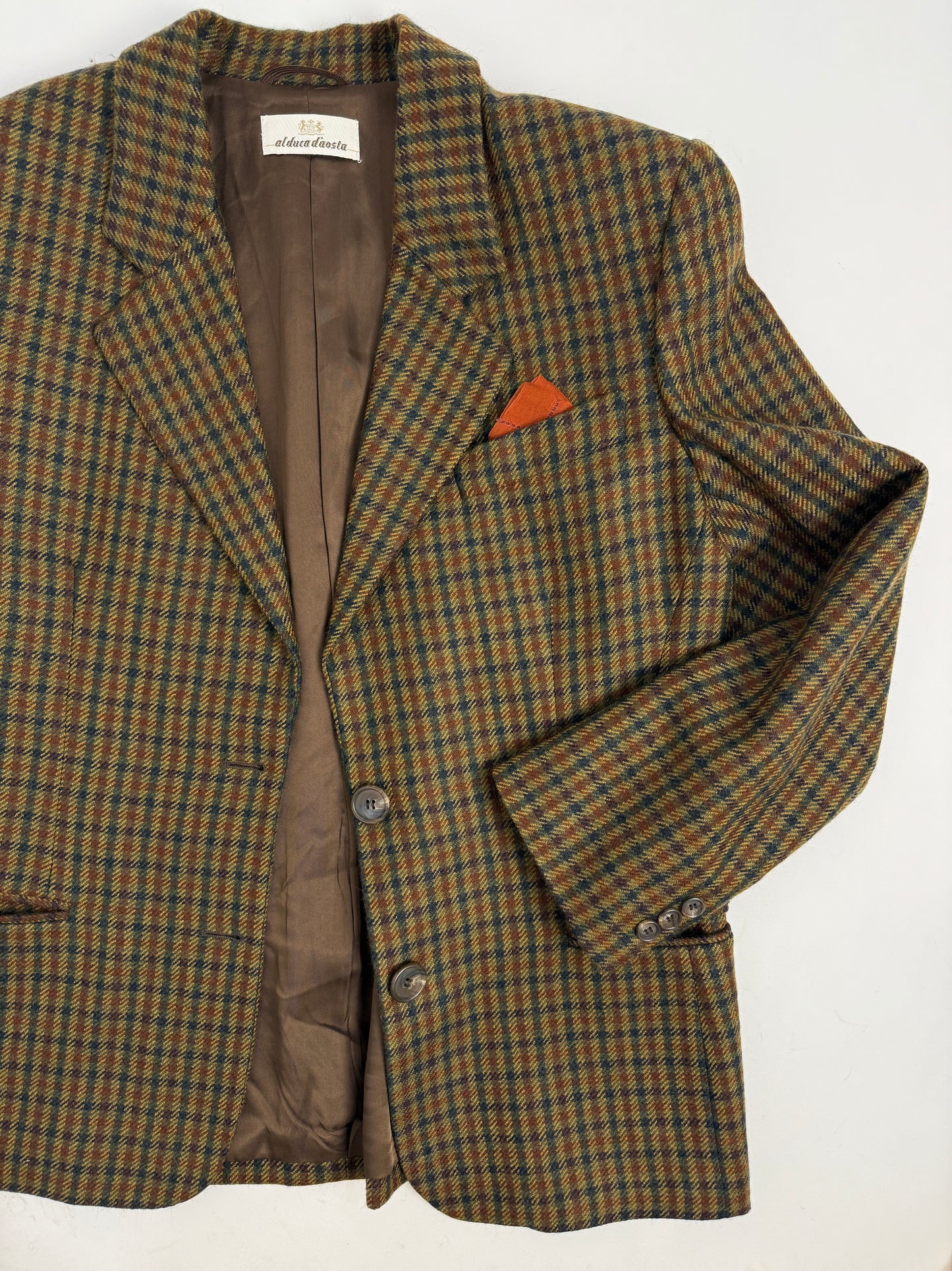 Giacca sartoriale vintage in tweed a quadri