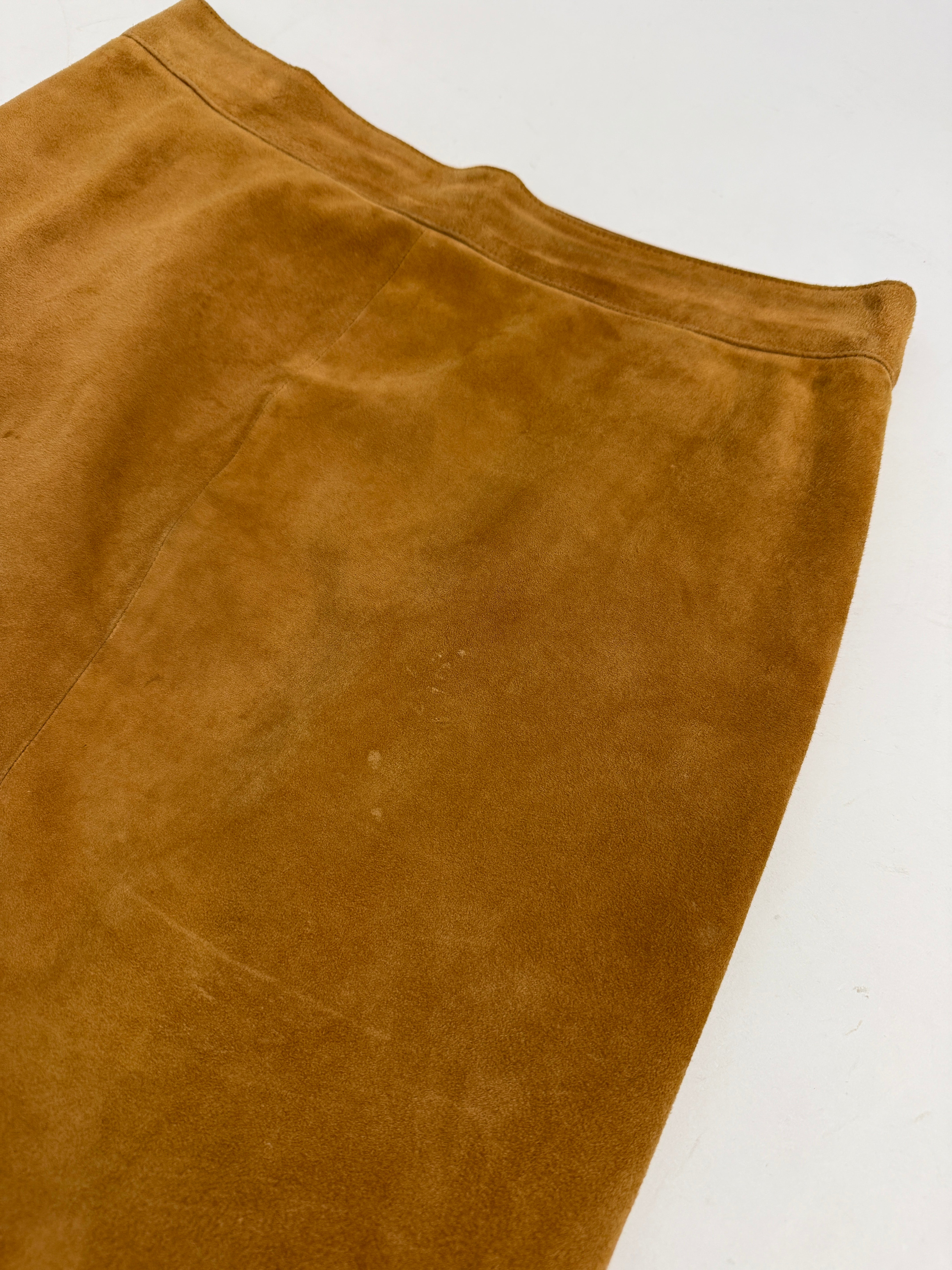 Gonna a tubino in camoscio vintage - Fangovintage