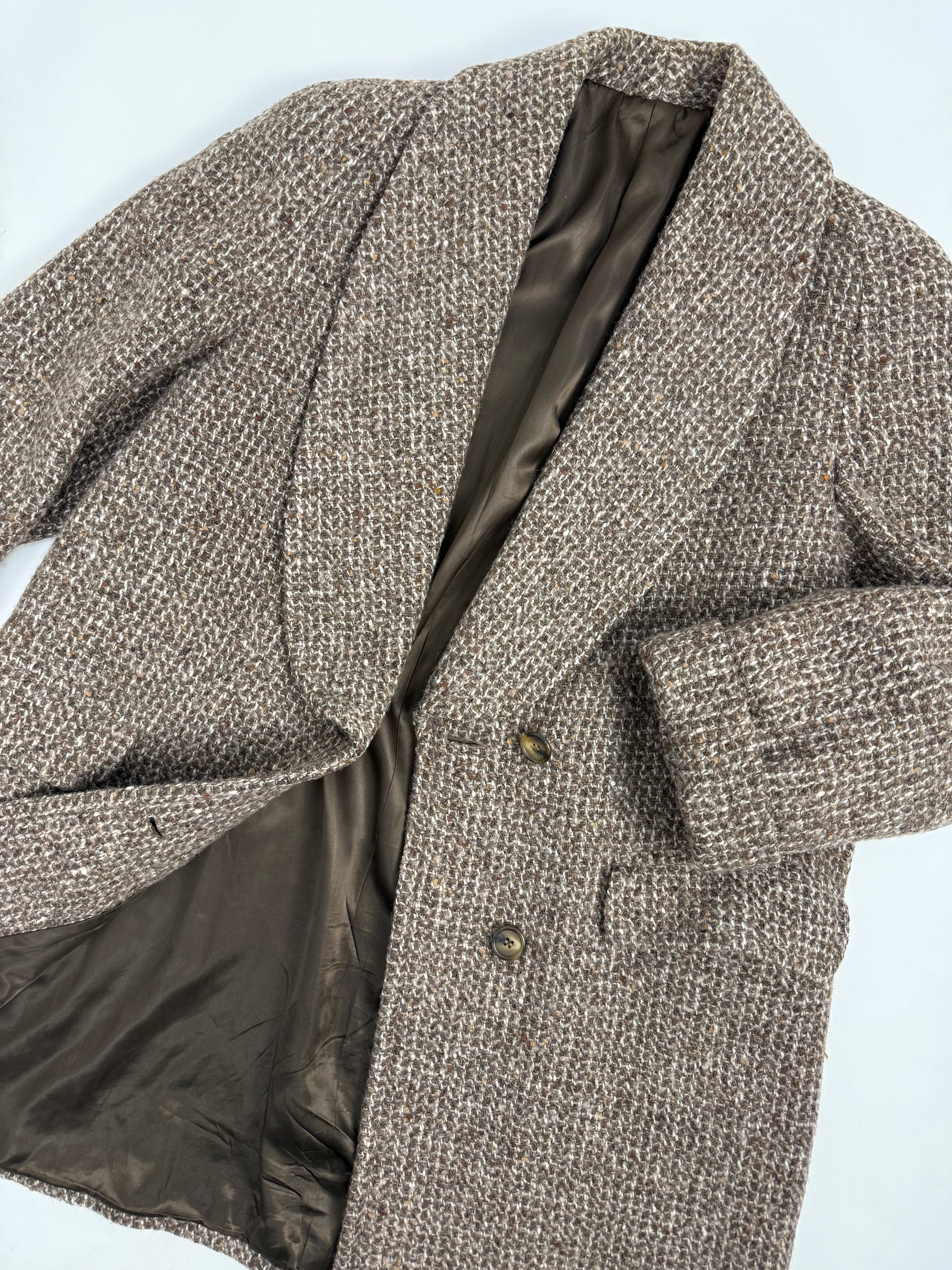 Cappotto in lana tweed anni '80