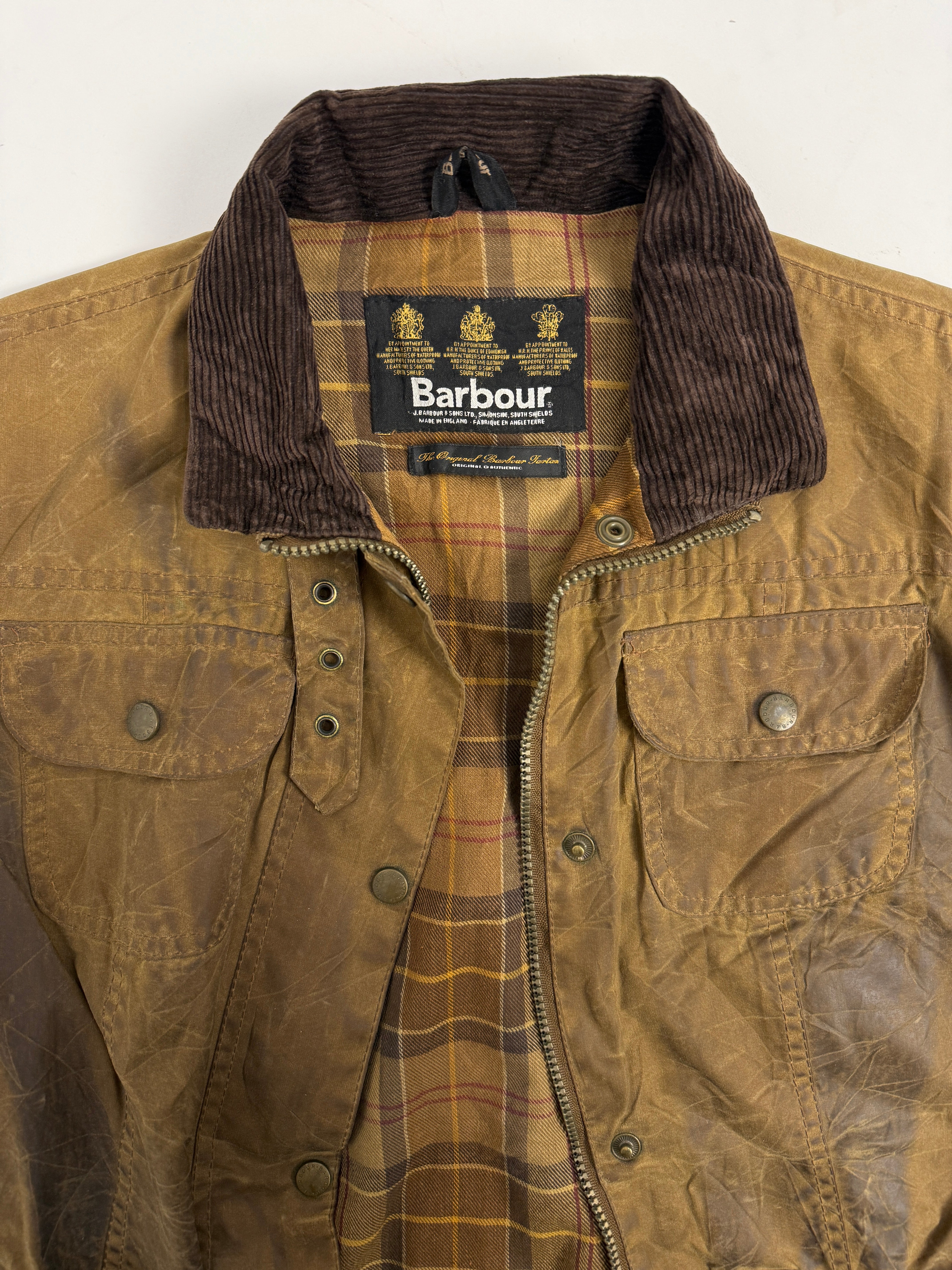 Giacca Barbour Utility Mac Vintage Cerata – Wax Jacket Donna UK12 Made in England