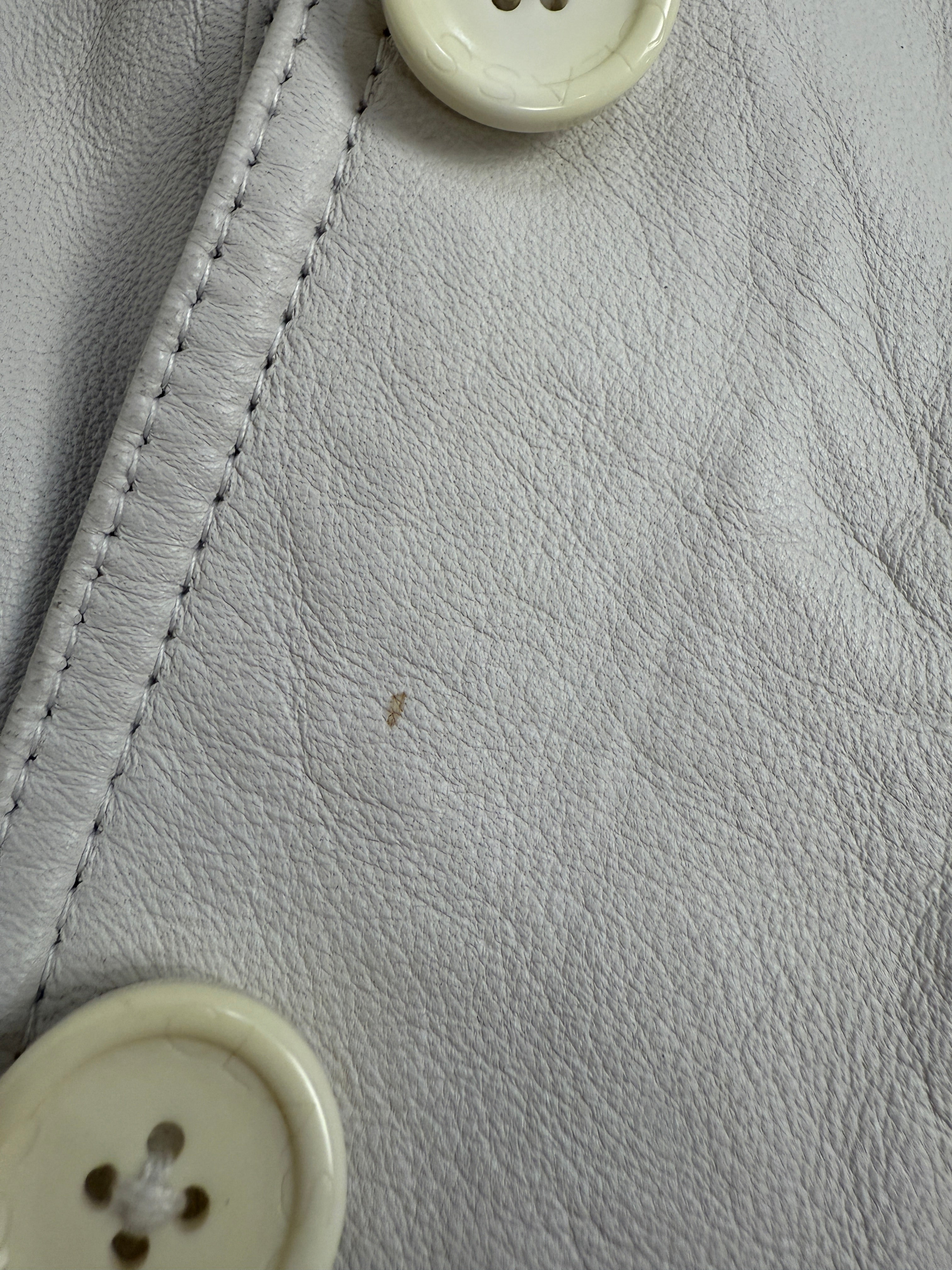 Giacca in pelle bianca anni '90