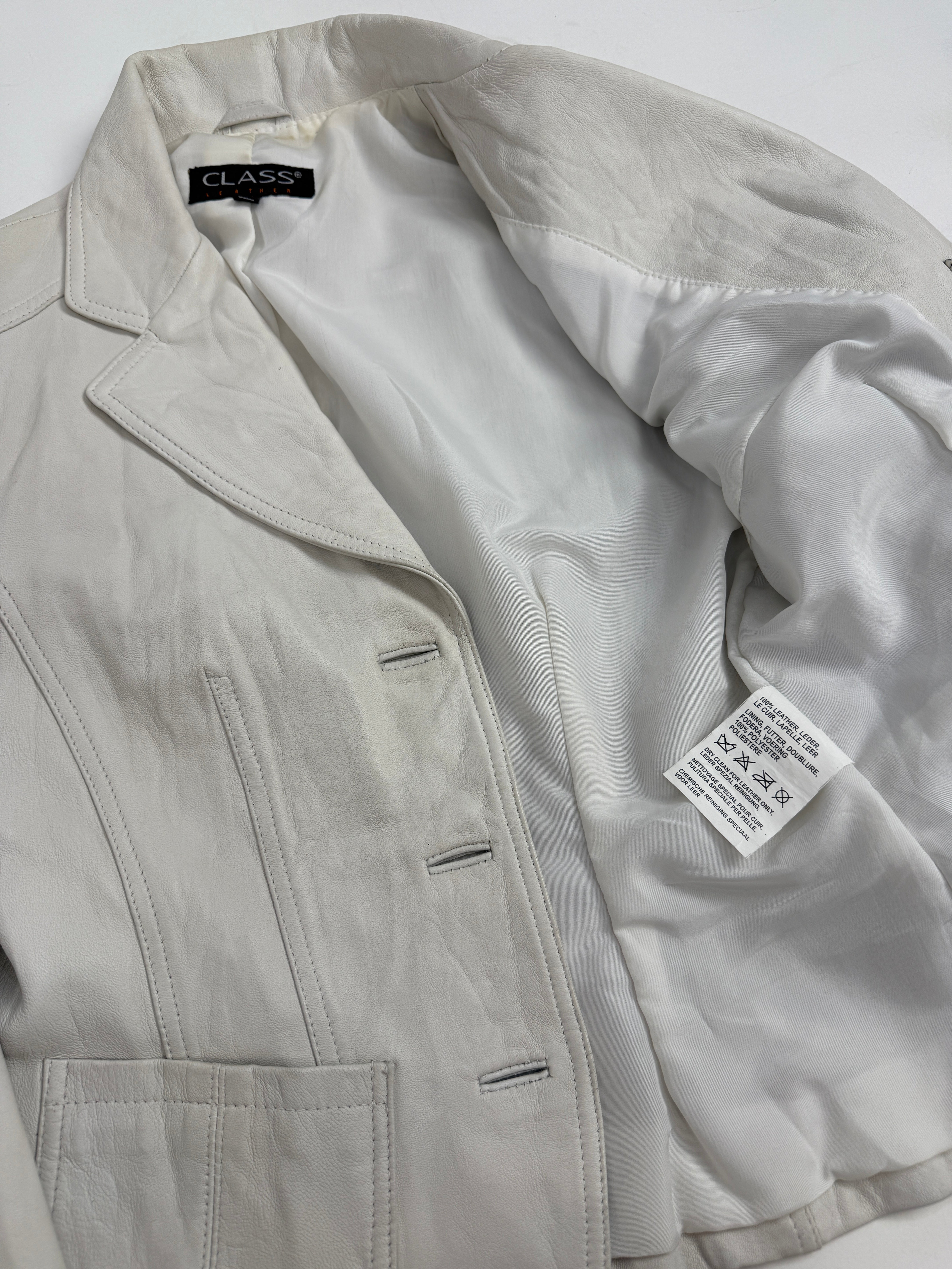 Giacca in pelle bianca anni '90