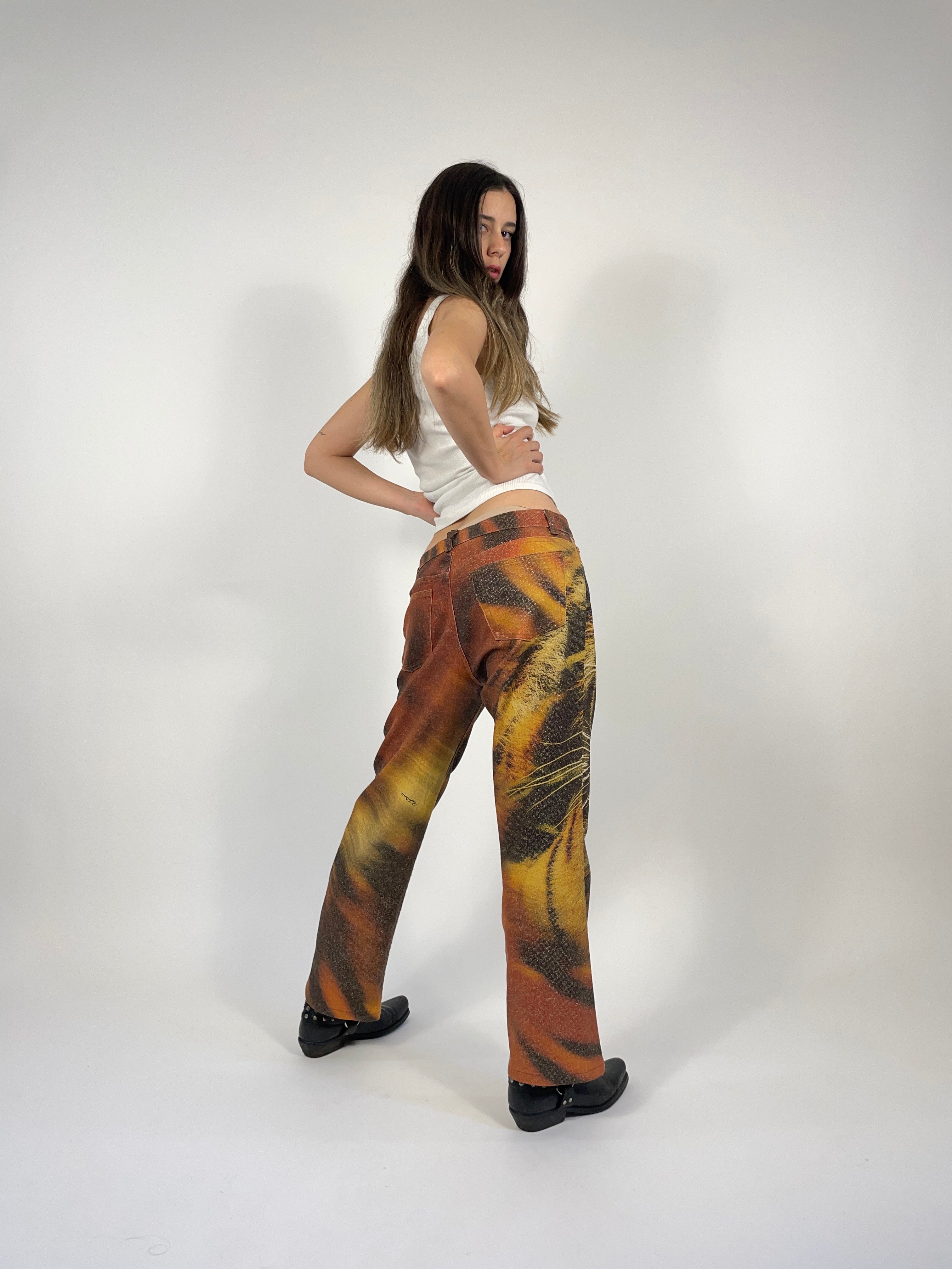 Pantaloni Roberto Cavalli Leopard IN denim vintage