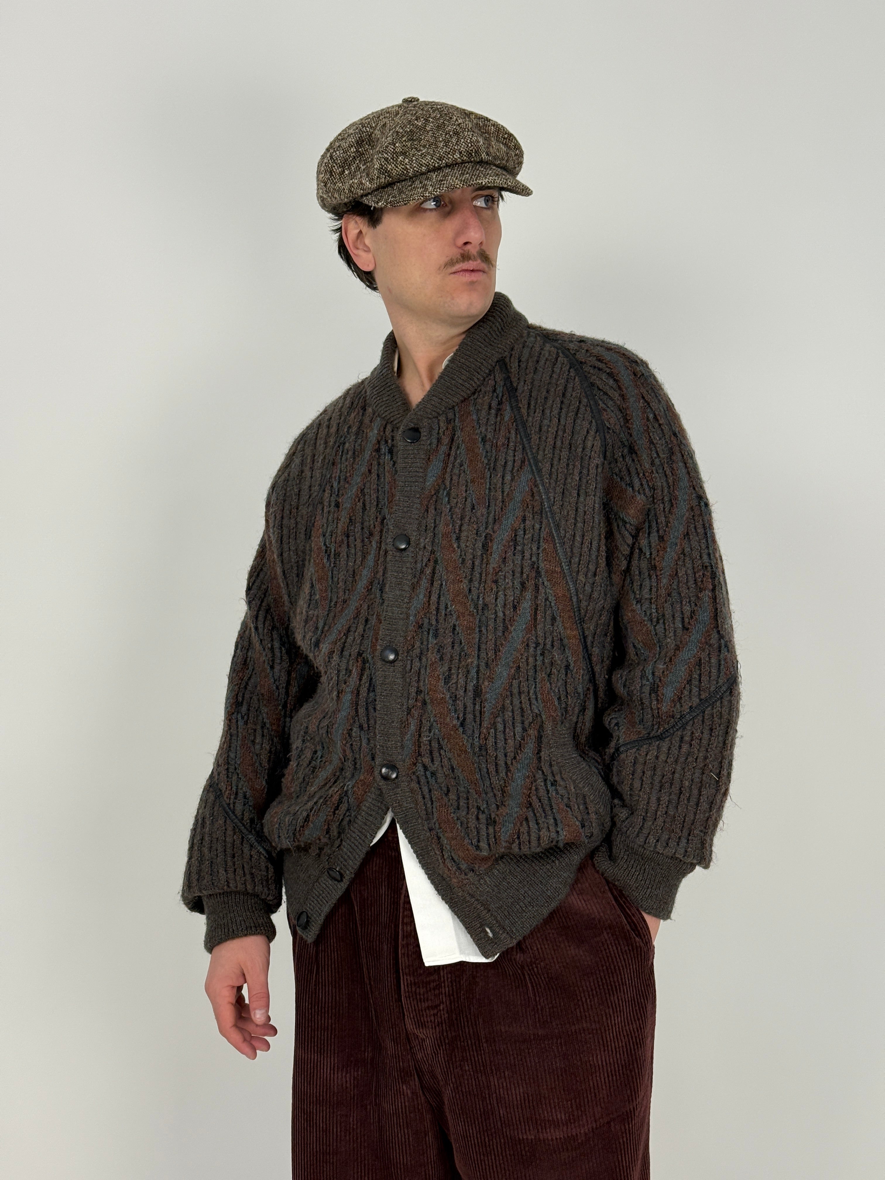 cardigan-anni-80-in-lana-marrone-uomo