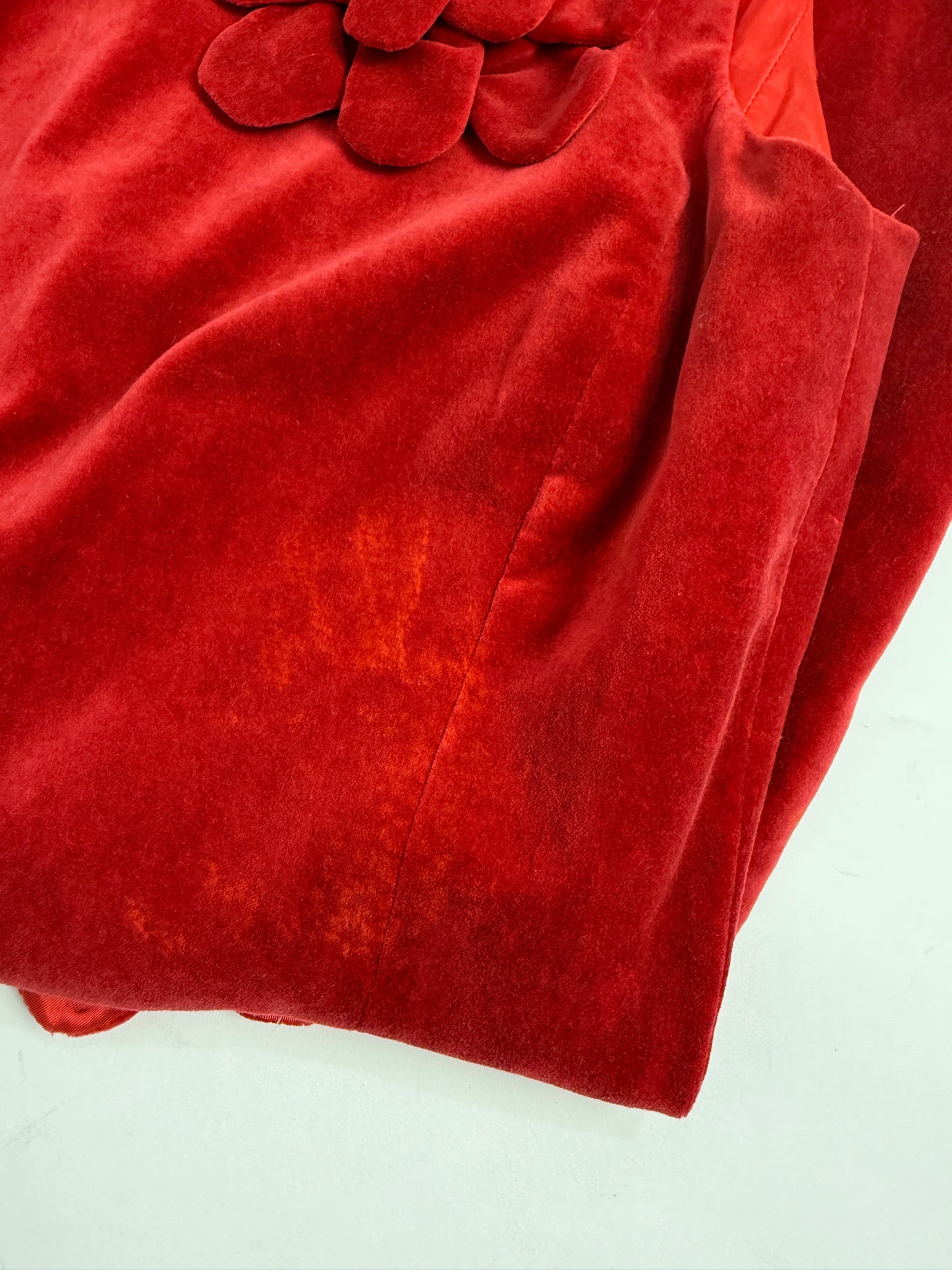 Abito midi in velluto rosso