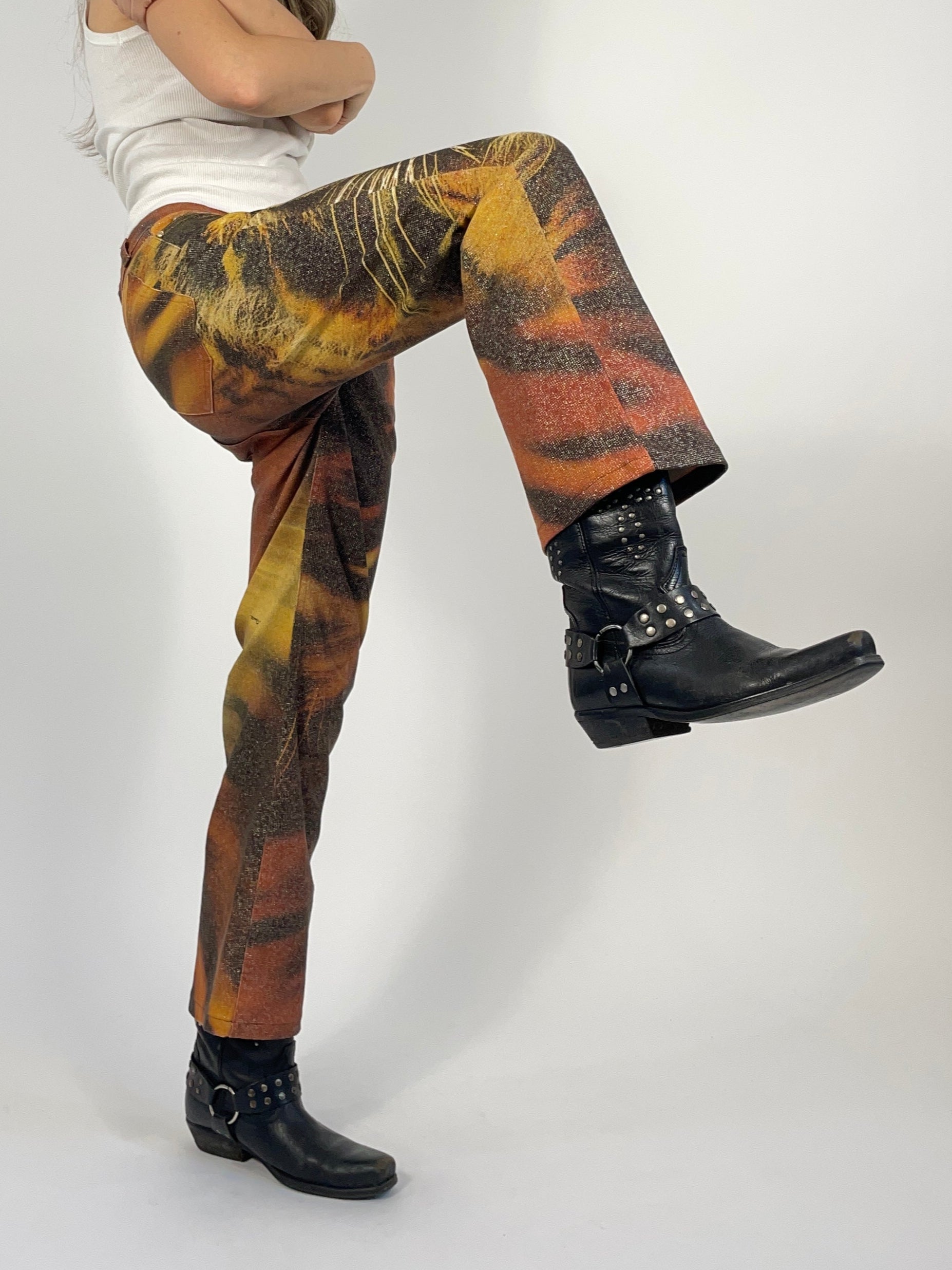 Pantaloni Roberto Cavalli Leopard IN denim vintage