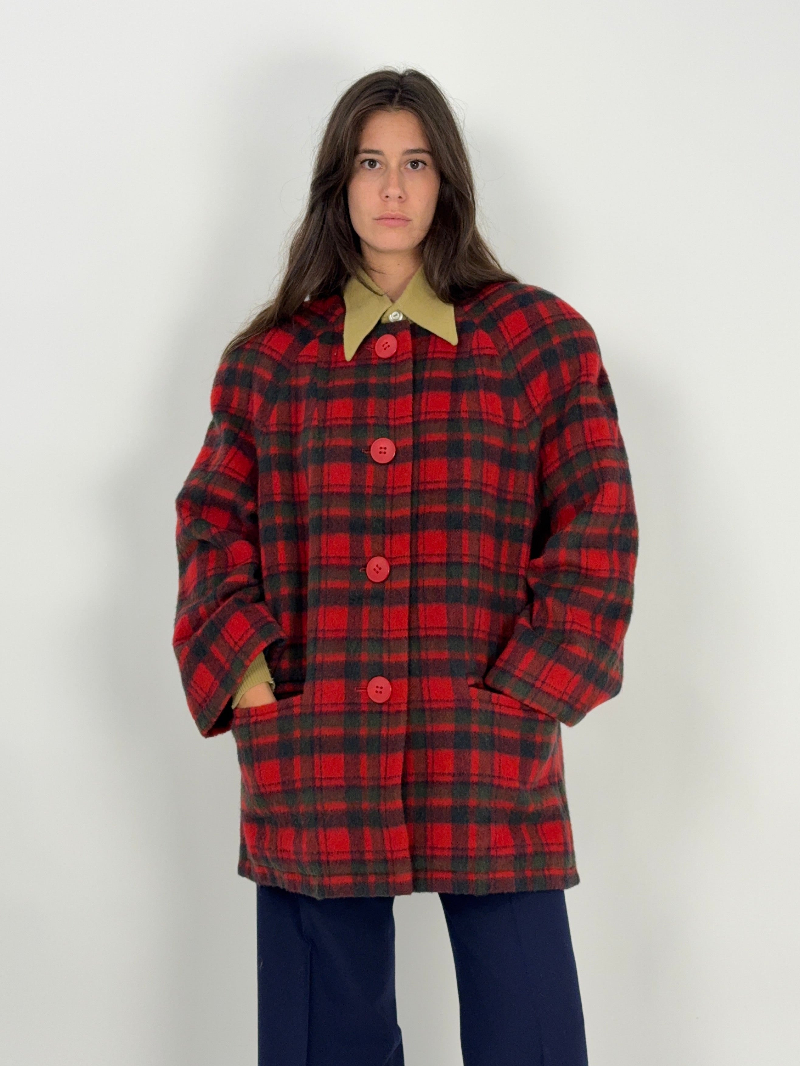Cappotto sartoriale in lana a quadri