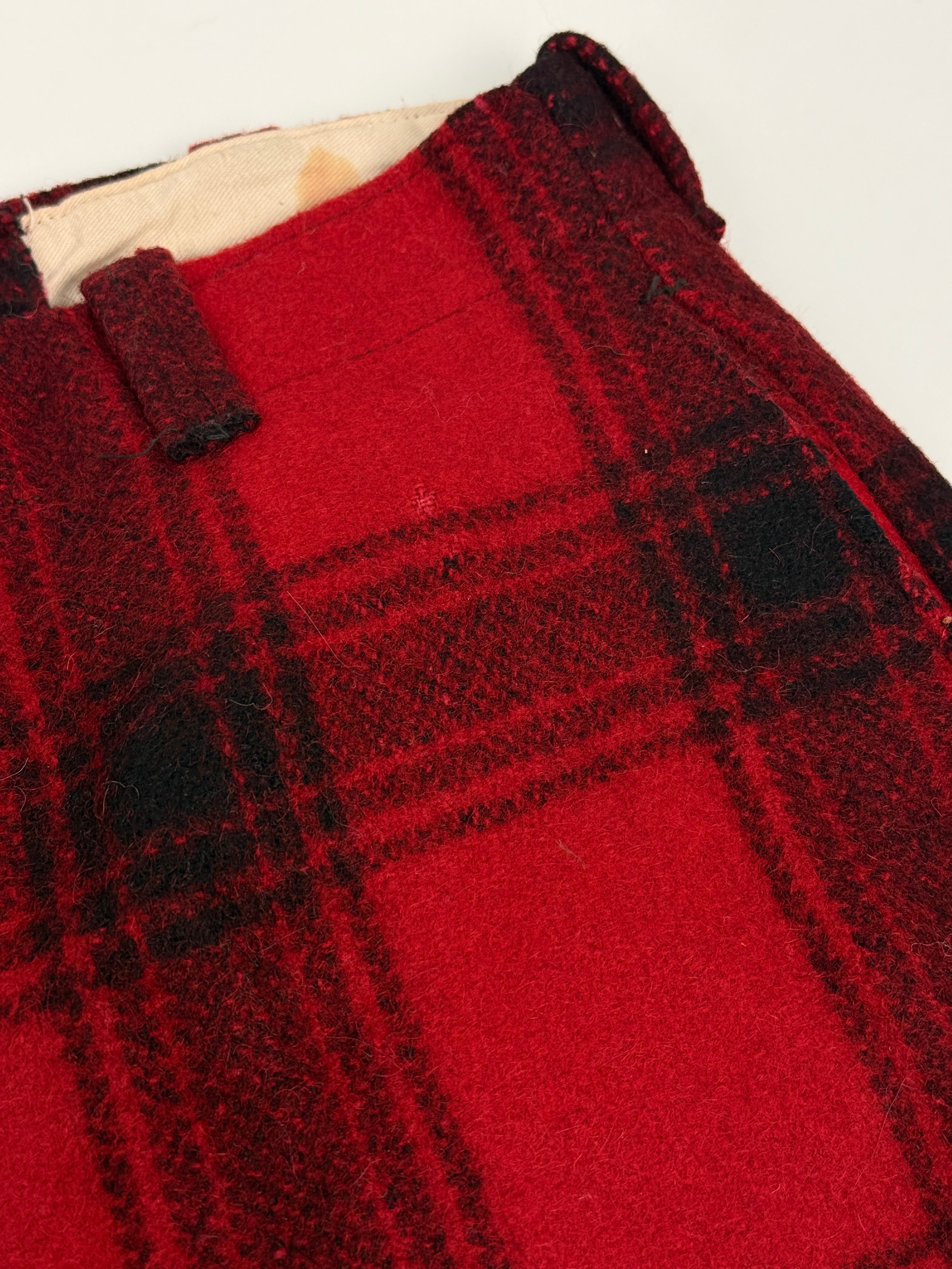 Pantaloni da Caccia in Lana Buffalo Plaid Rosso/Nero – Anni ’50/’60