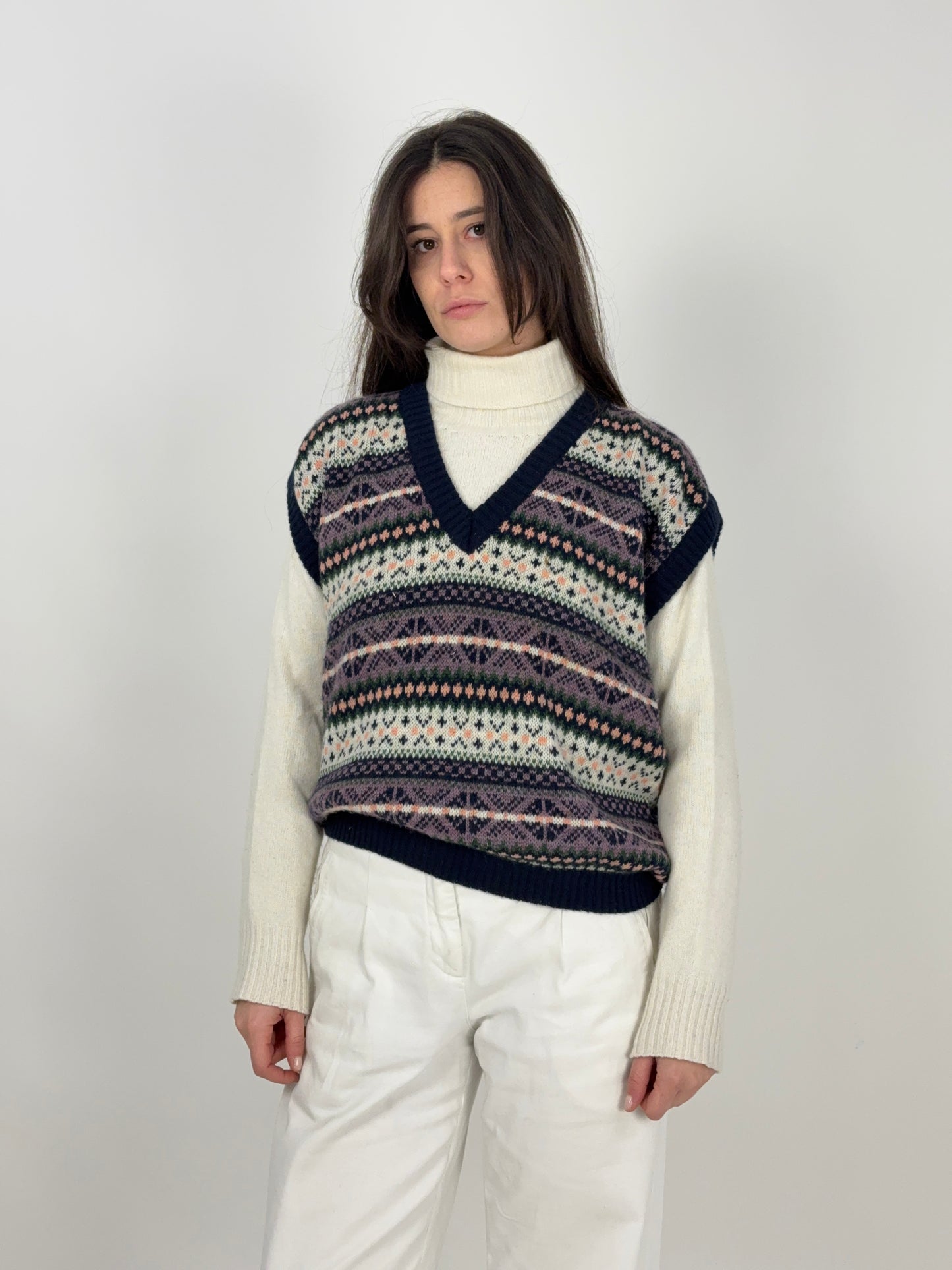 Gilet in lana fantasia anni '80