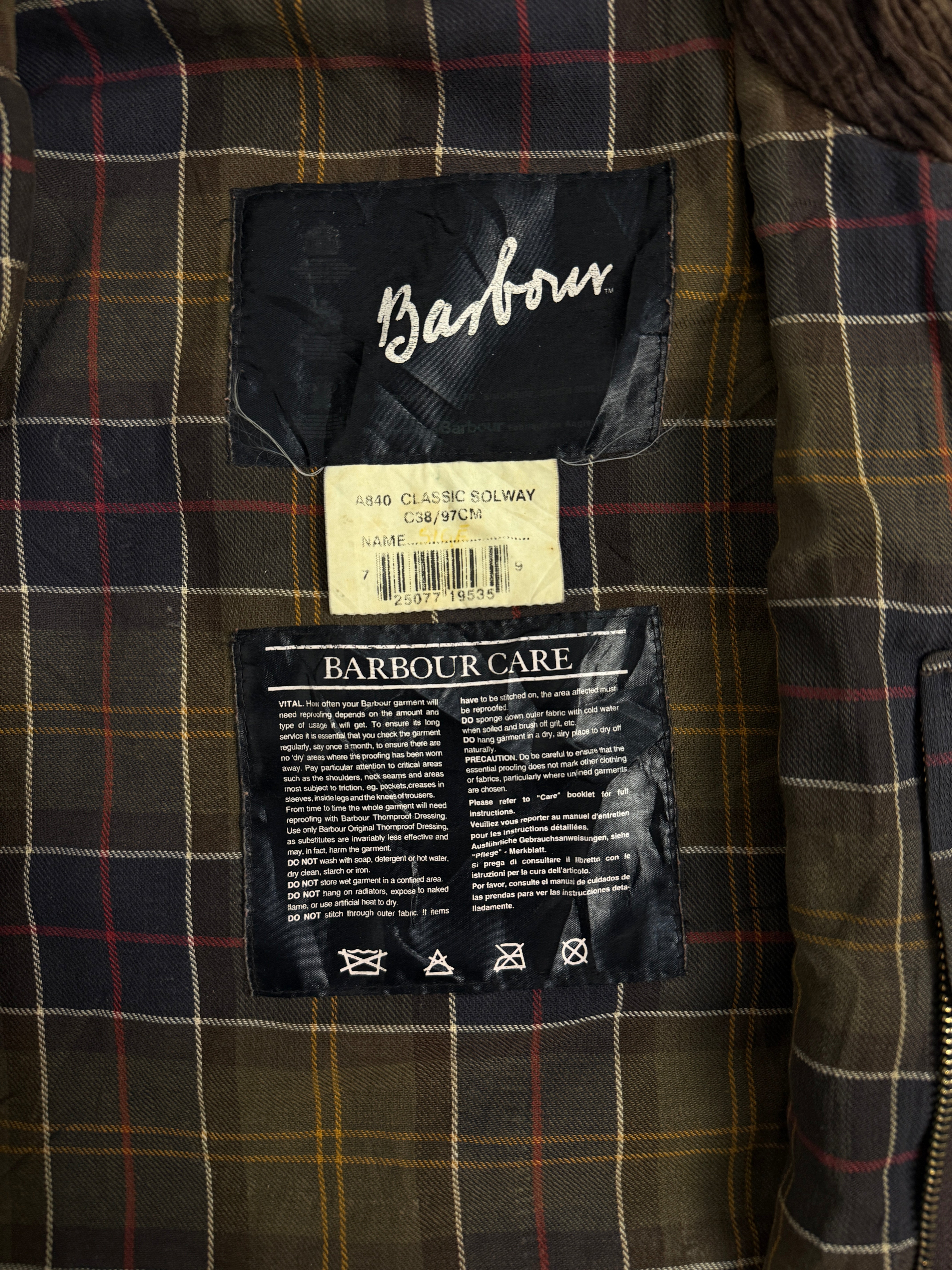 Giacca Barbour Classic Solway C38/97CM