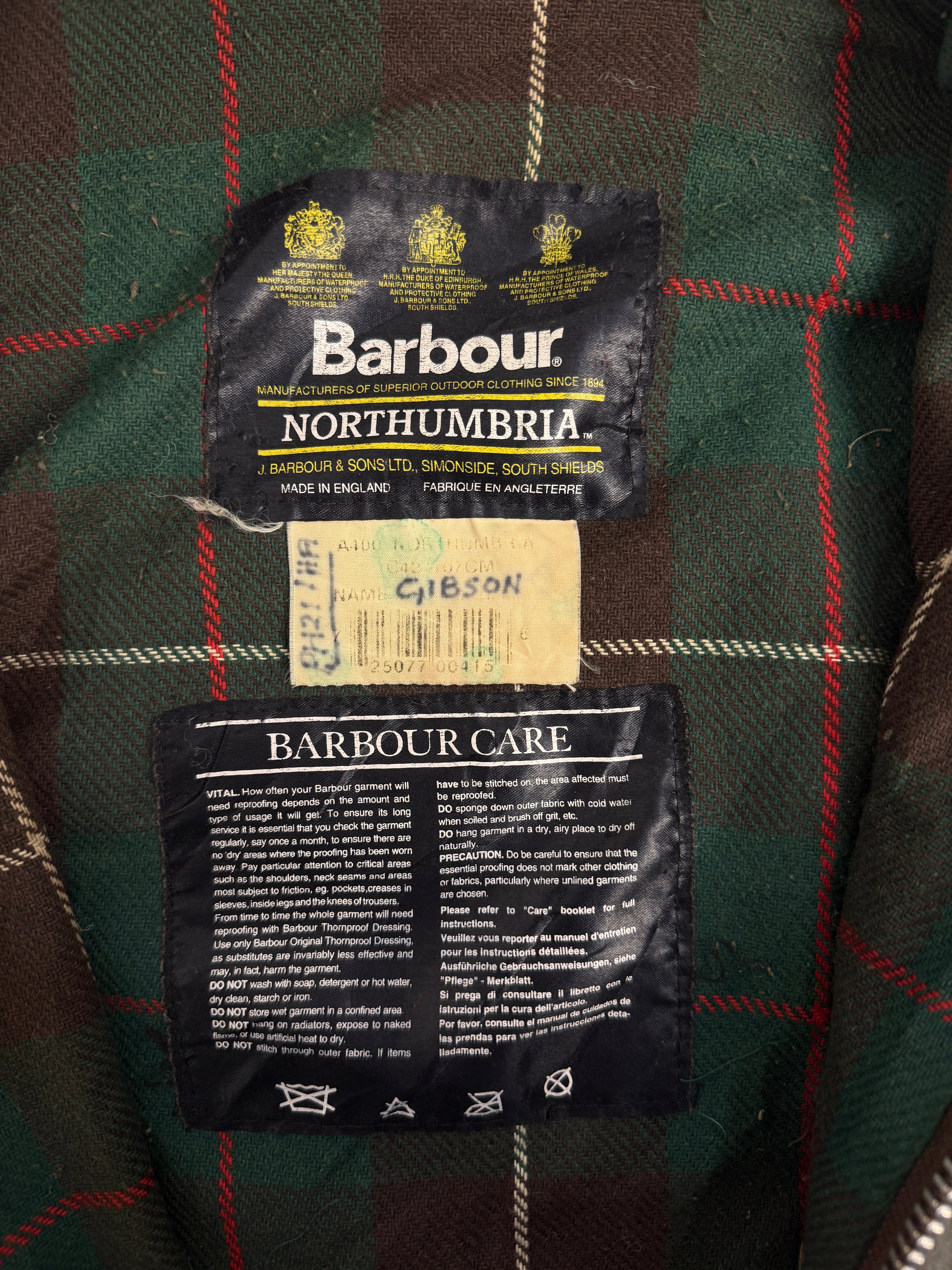 Giacca Barbour Northumbria vintage C42/L - Waxed jacket verde