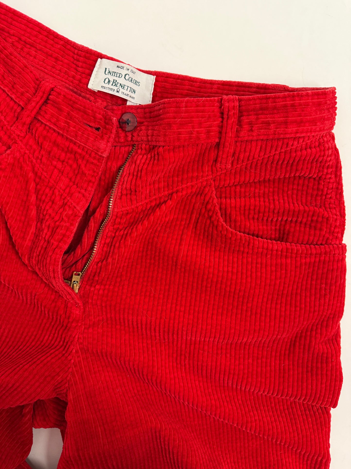 Pantaloni Benetton anni '80 in velluto a coste
