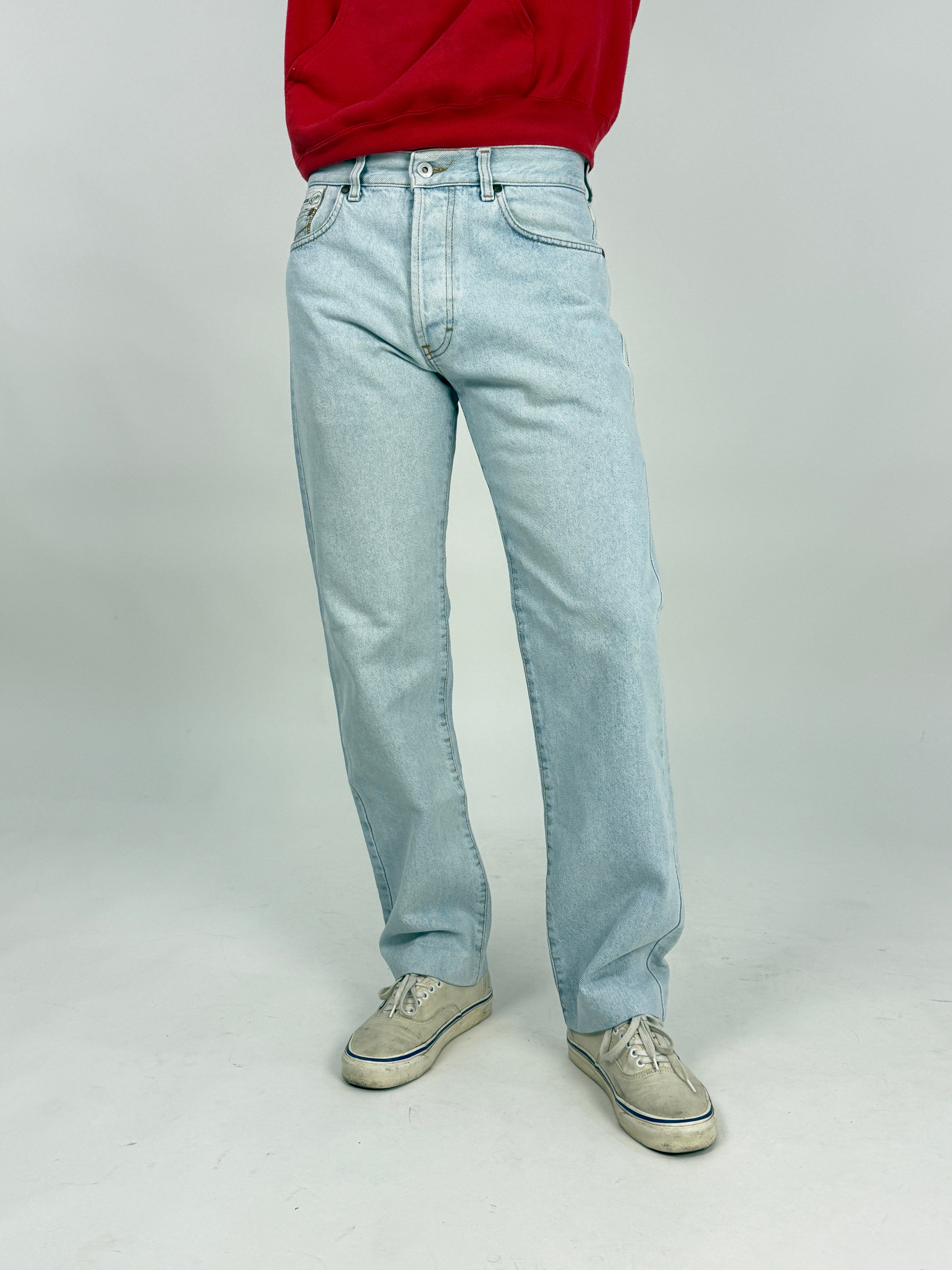 Jeans vintage Light Wash con ricami