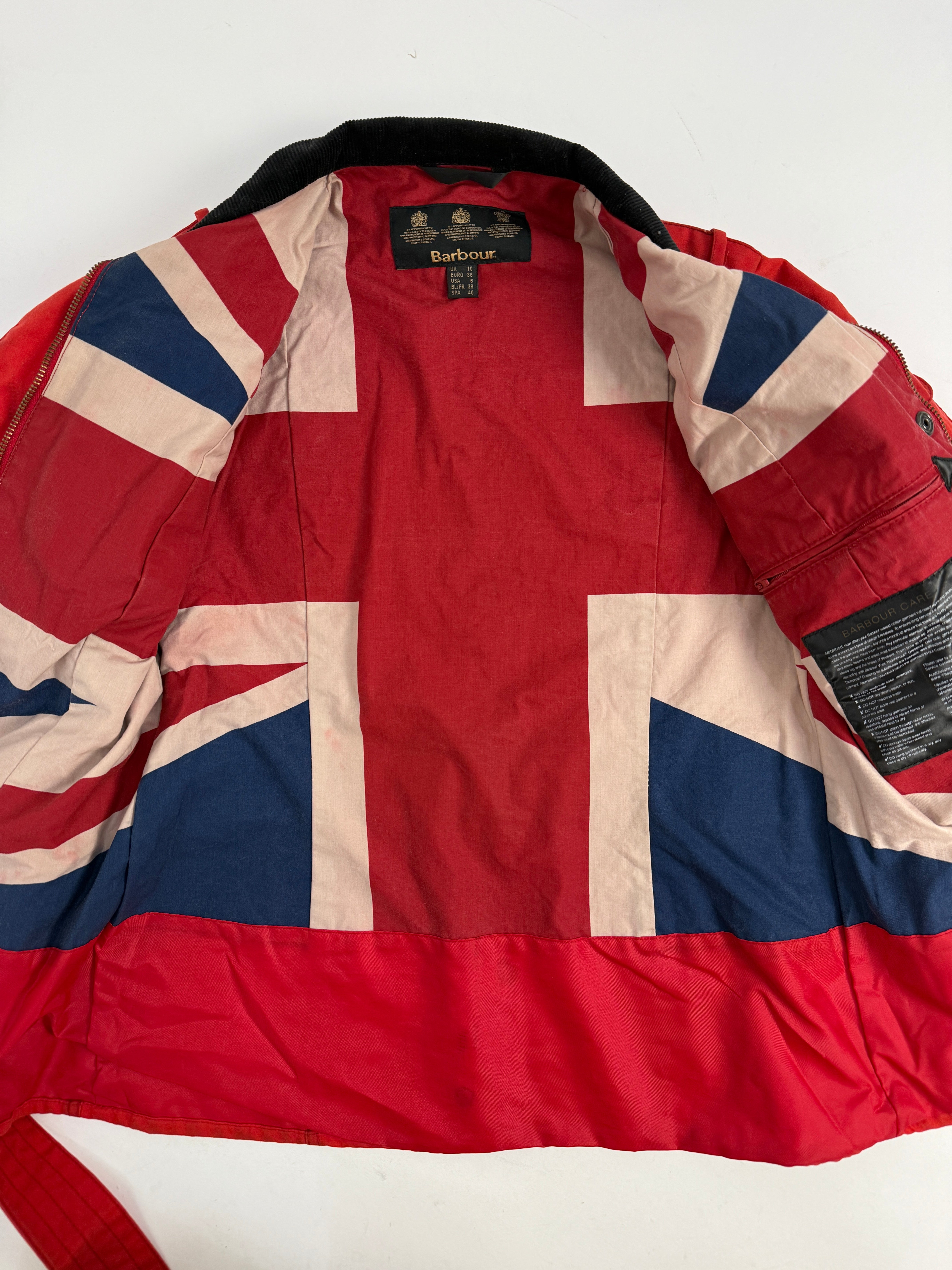 Giacca Barbour International Vintage Rossa UK10 – Wax Jacket Moto