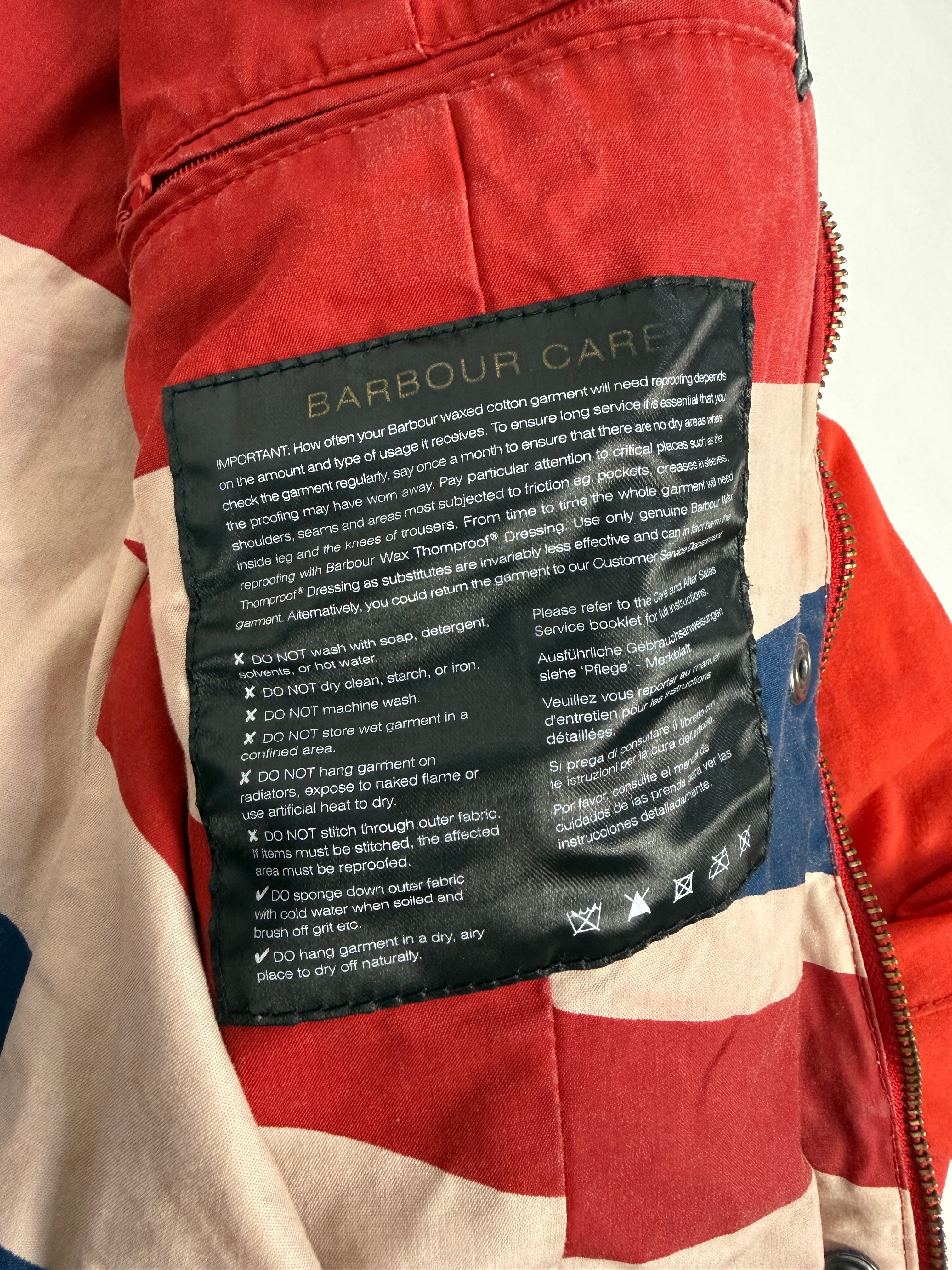 Giacca Barbour International Vintage Rossa UK10 – Wax Jacket Moto