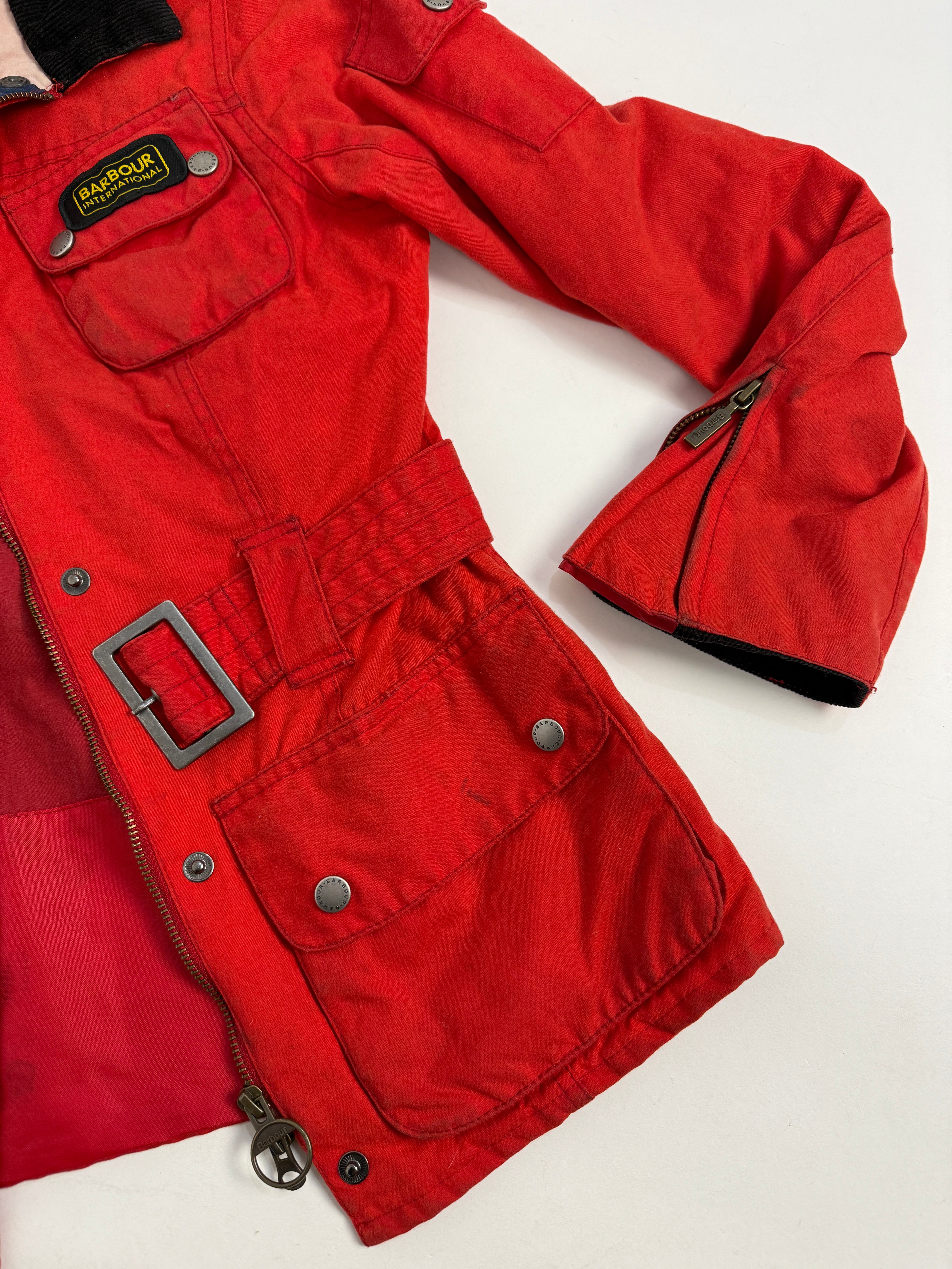 Giacca Barbour International Vintage Rossa UK10 – Wax Jacket Moto