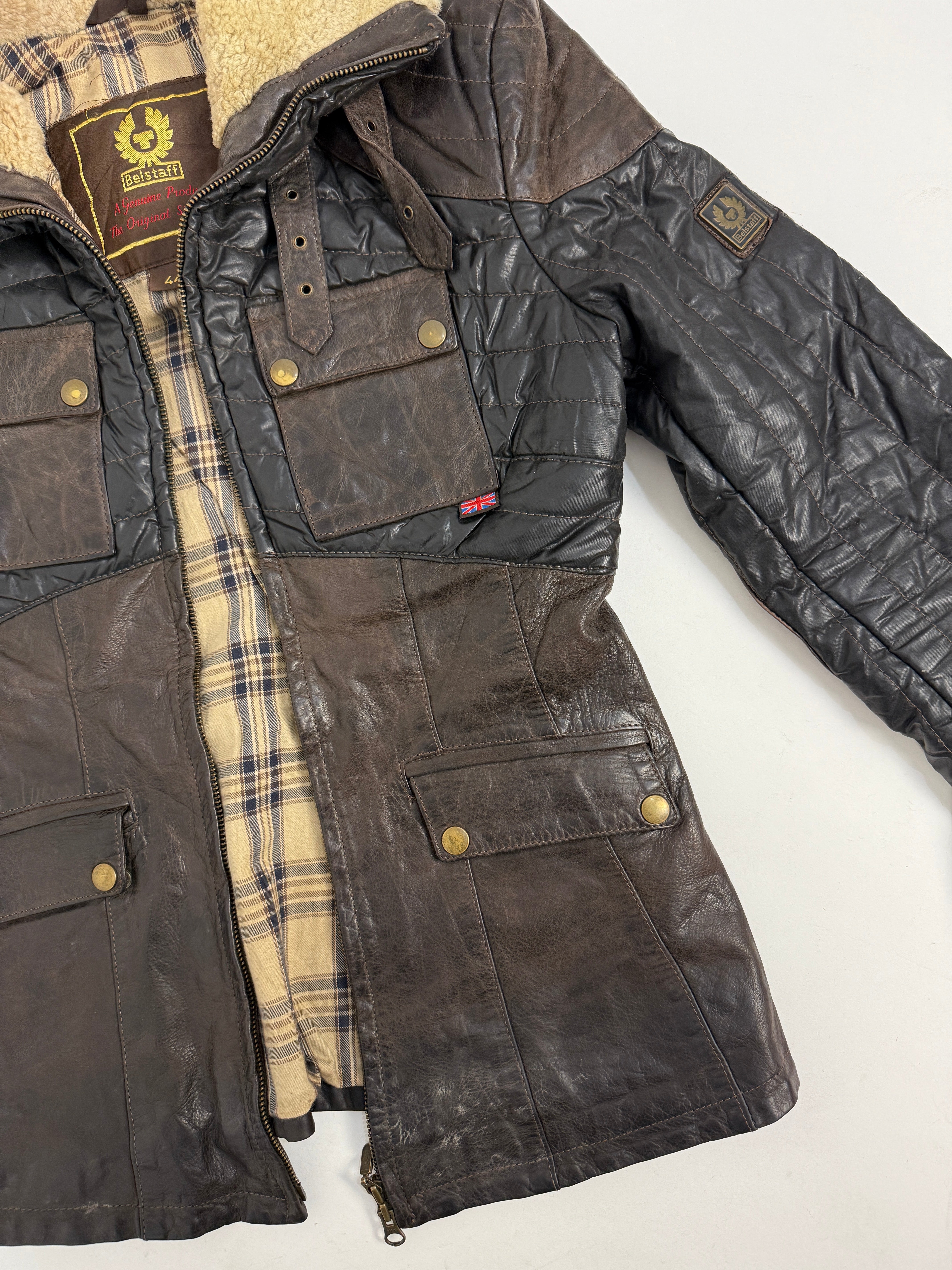 Giacca Belstaff GOLD LABEL anni '90- trapuntata in pelle - Fangovintage