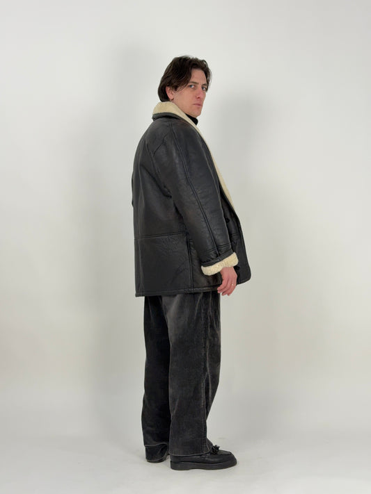 Giacca shearling con interno in montone anni '80