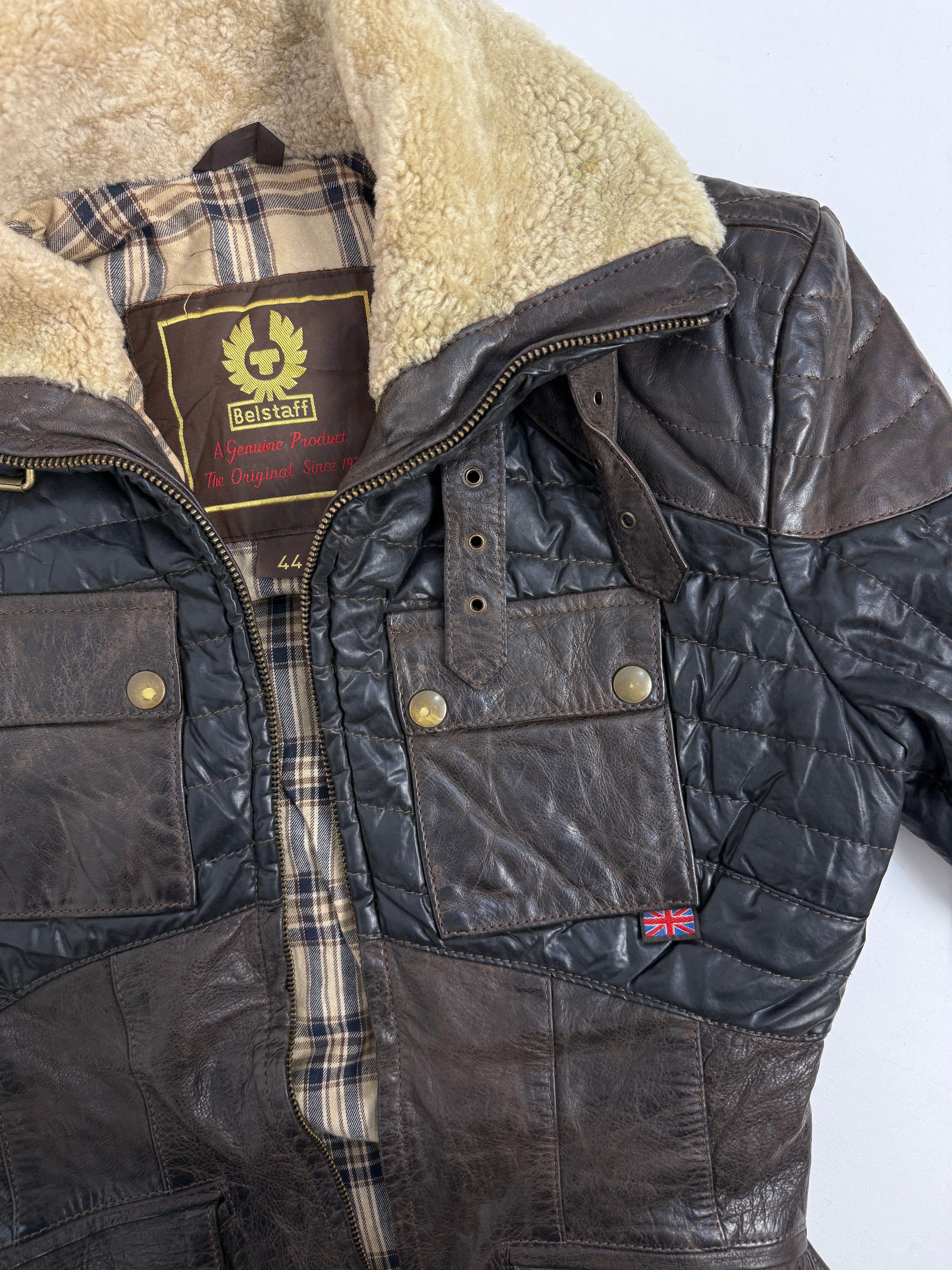 Giacca Belstaff GOLD LABEL anni '90- trapuntata in pelle - Fangovintage
