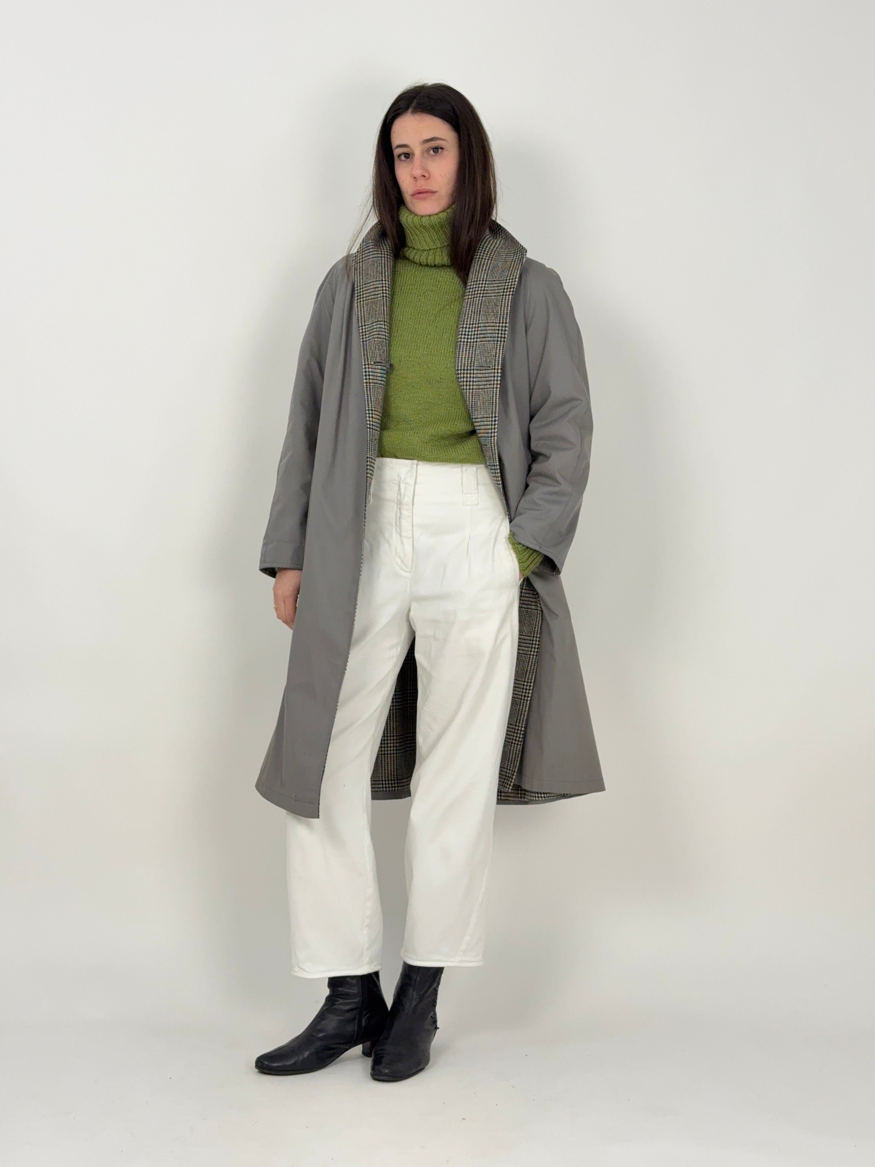 Cappotto reversibile sartoriale-Check Principe di Galles - Fangovintage