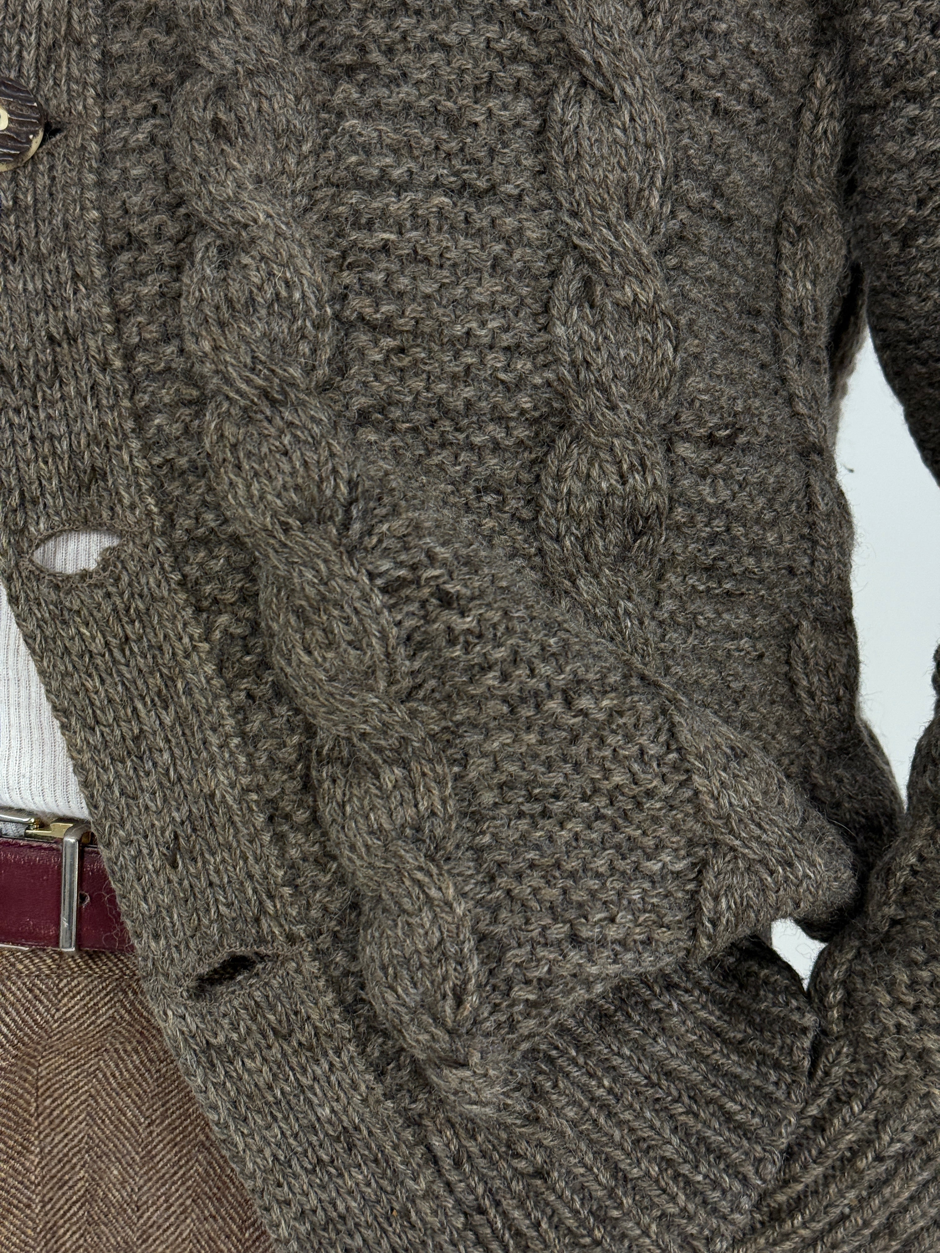 Cardigan in lana intrecciata chunky knit heritage