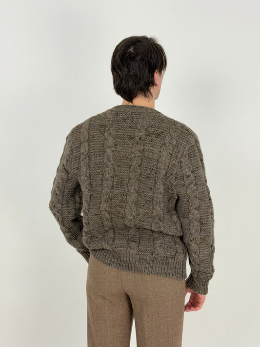 Cardigan in lana intrecciata chunky knit heritage