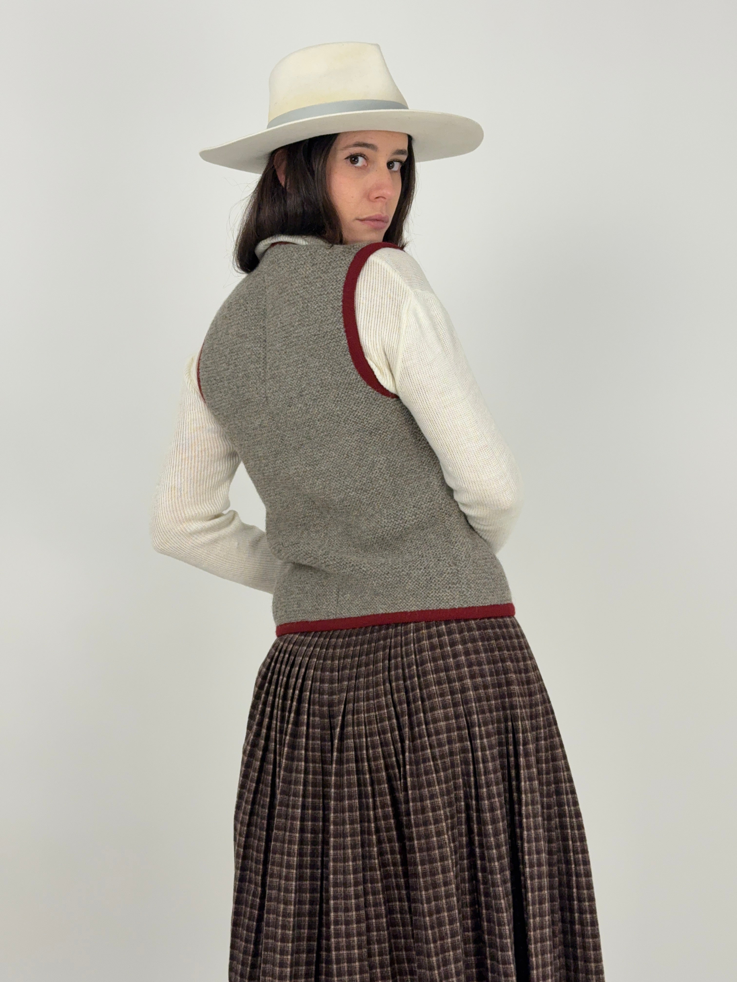 Gilet tirolese vintage in pura lana