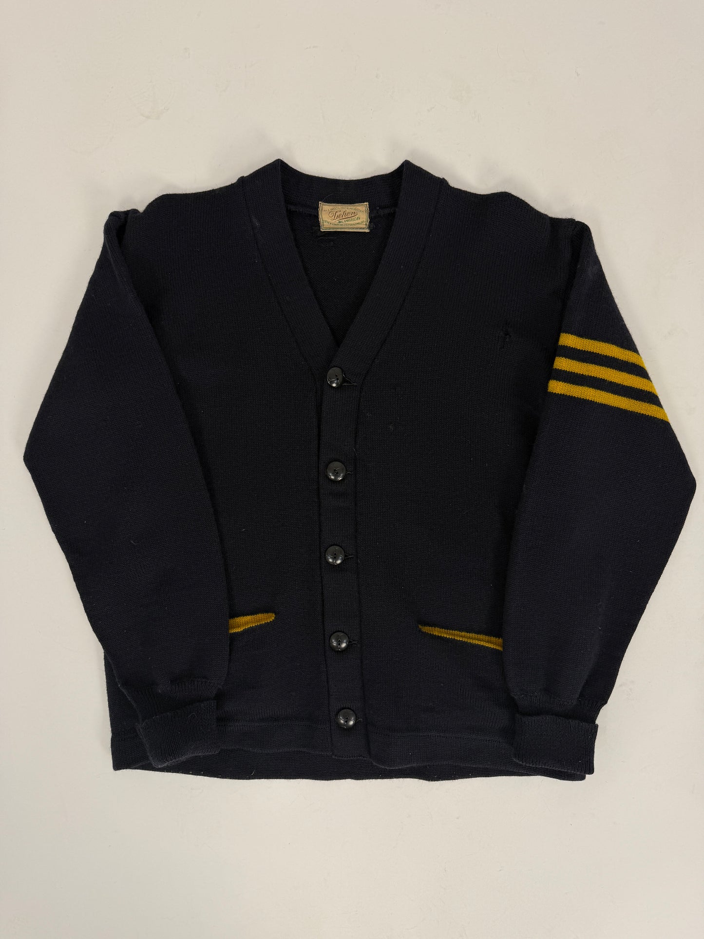 Cardigan Dehen Anni ’50 in Lana Worsted – Original American Knitwear